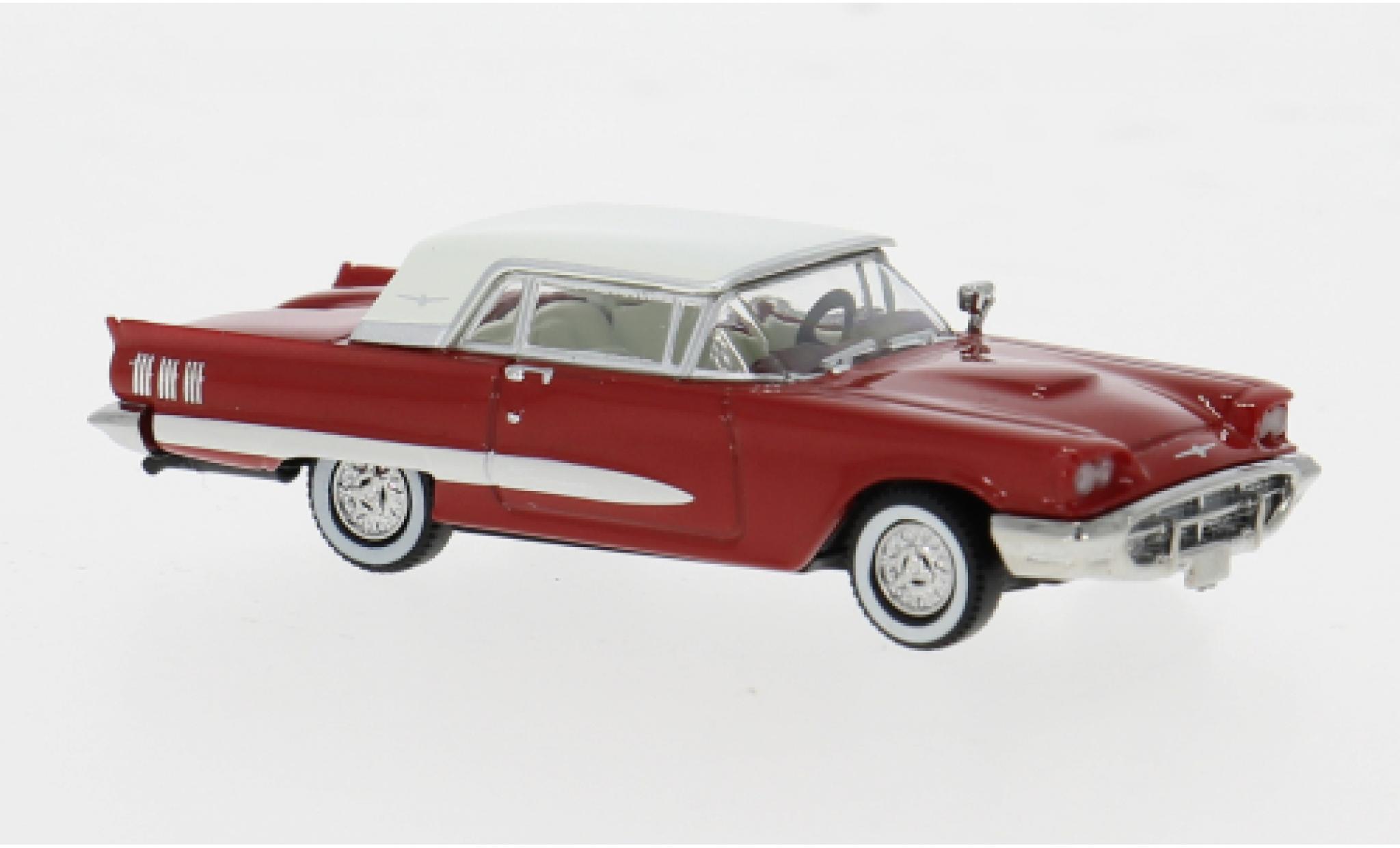 Ford Thunderbird 1/87 Brekina Cabriolet rood/wit 1960 1:87 modelauto