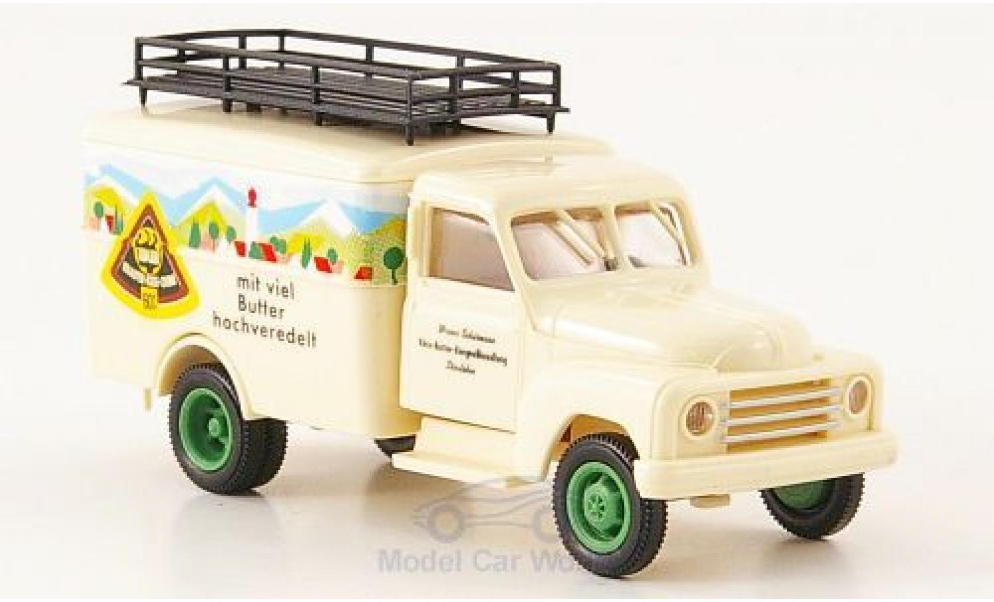 Hanomag L28 1/87 Brekina Koffer Adler K&auml;se-Creme modelauto