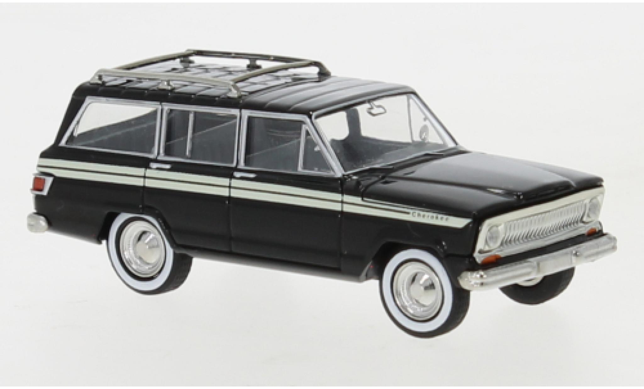 Jeep Wagoneer 1/87 Brekina B Cherokee zwart 1968 modelauto