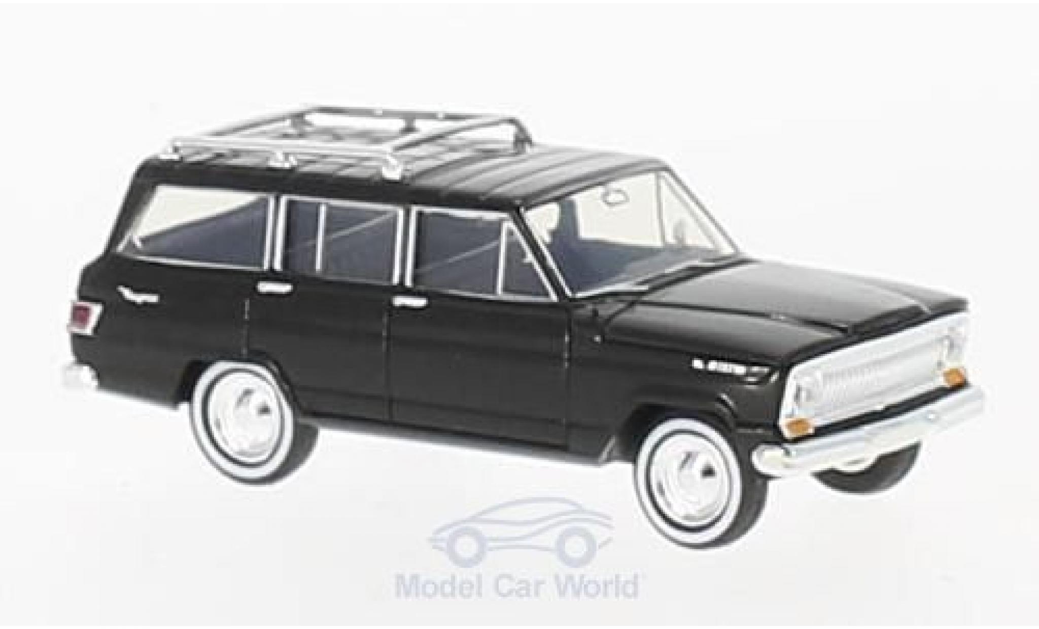 Jeep Wagoneer 1/87 Brekina zwart modelauto