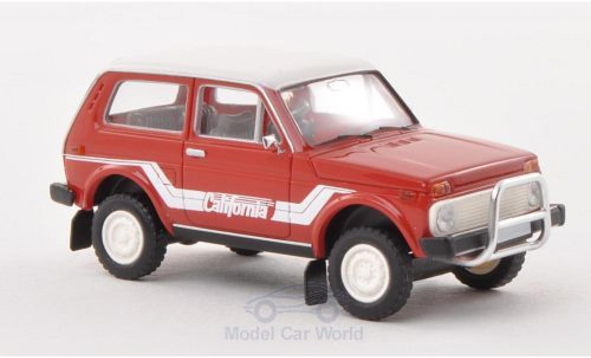Lada Niva 1/87 Brekina California rood/wit modelauto