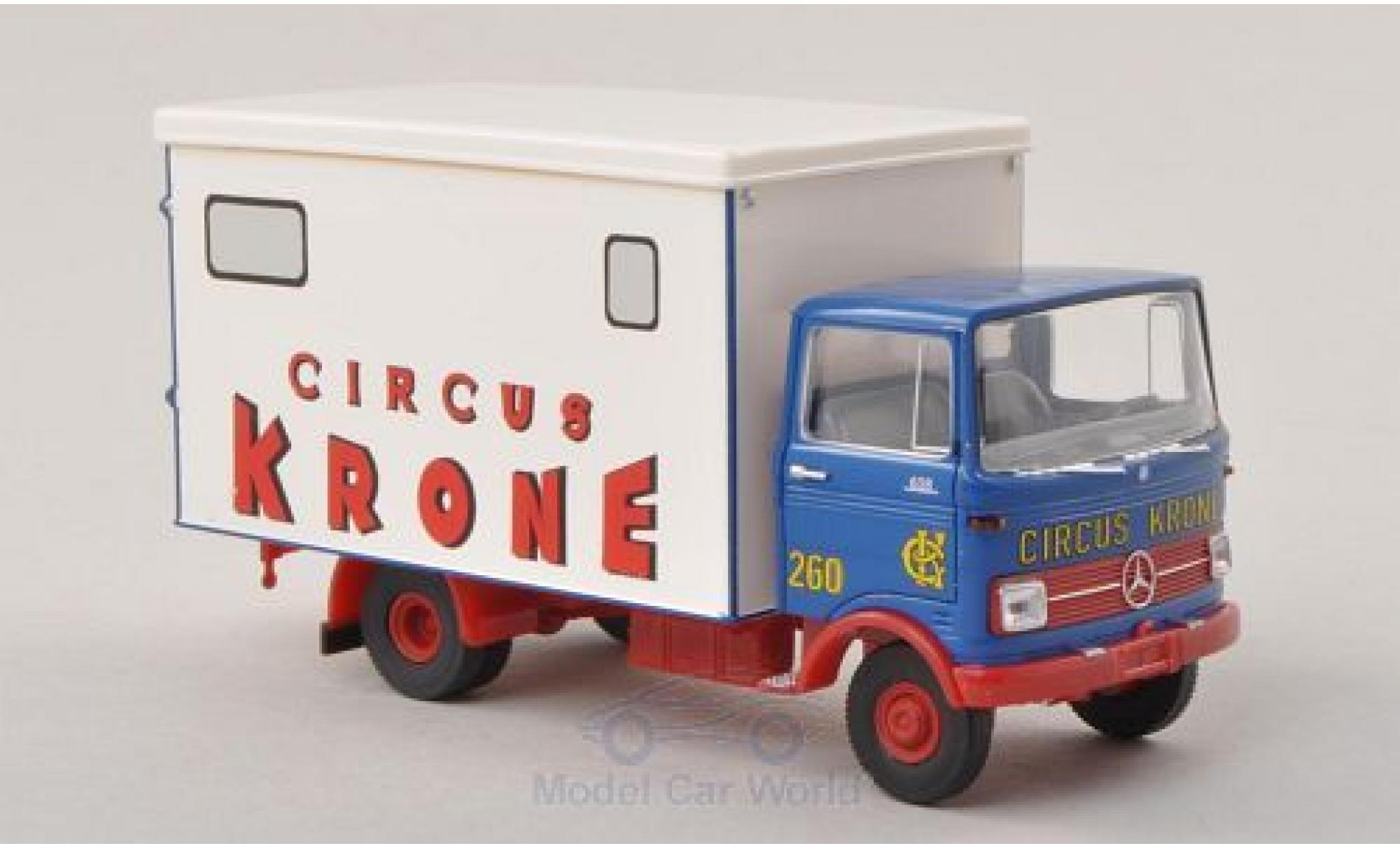 Mercedes LP 608 1/87 Brekina blauw/wit Circus Krone modelauto