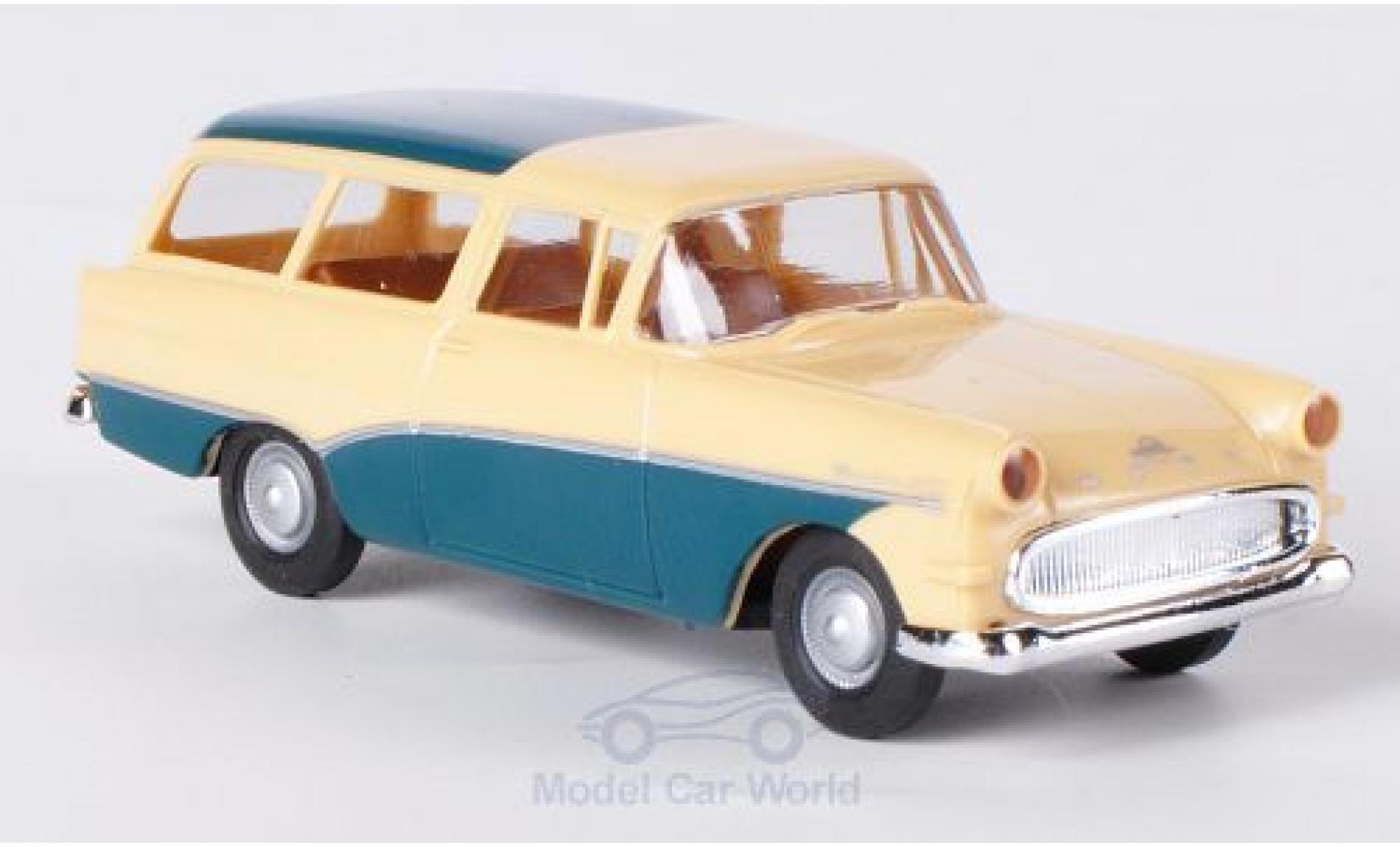 Opel Rekord 1/87 Brekina P1 Caravan beige/t&uuml;rkis modelauto