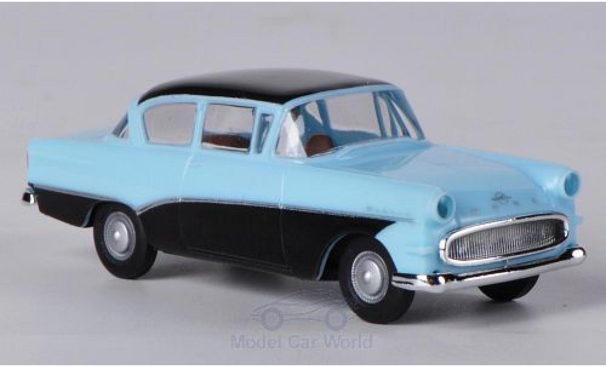 Opel Rekord 1/87 Brekina P1 blauw/zwart modelauto