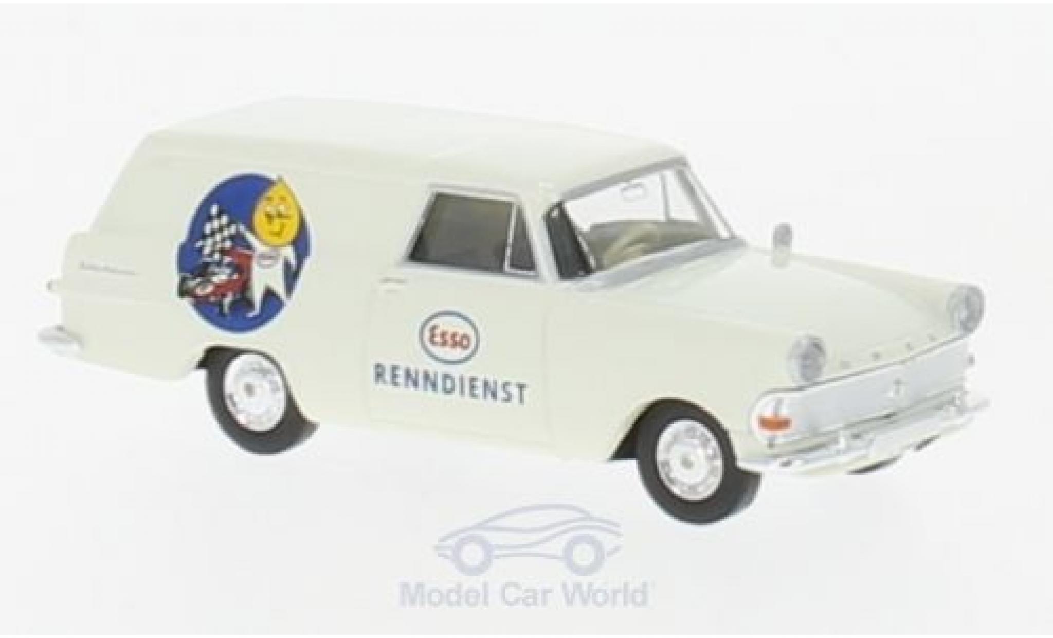 Opel Rekord 1/87 Brekina P2 Kasten Esso Renndienst modelauto