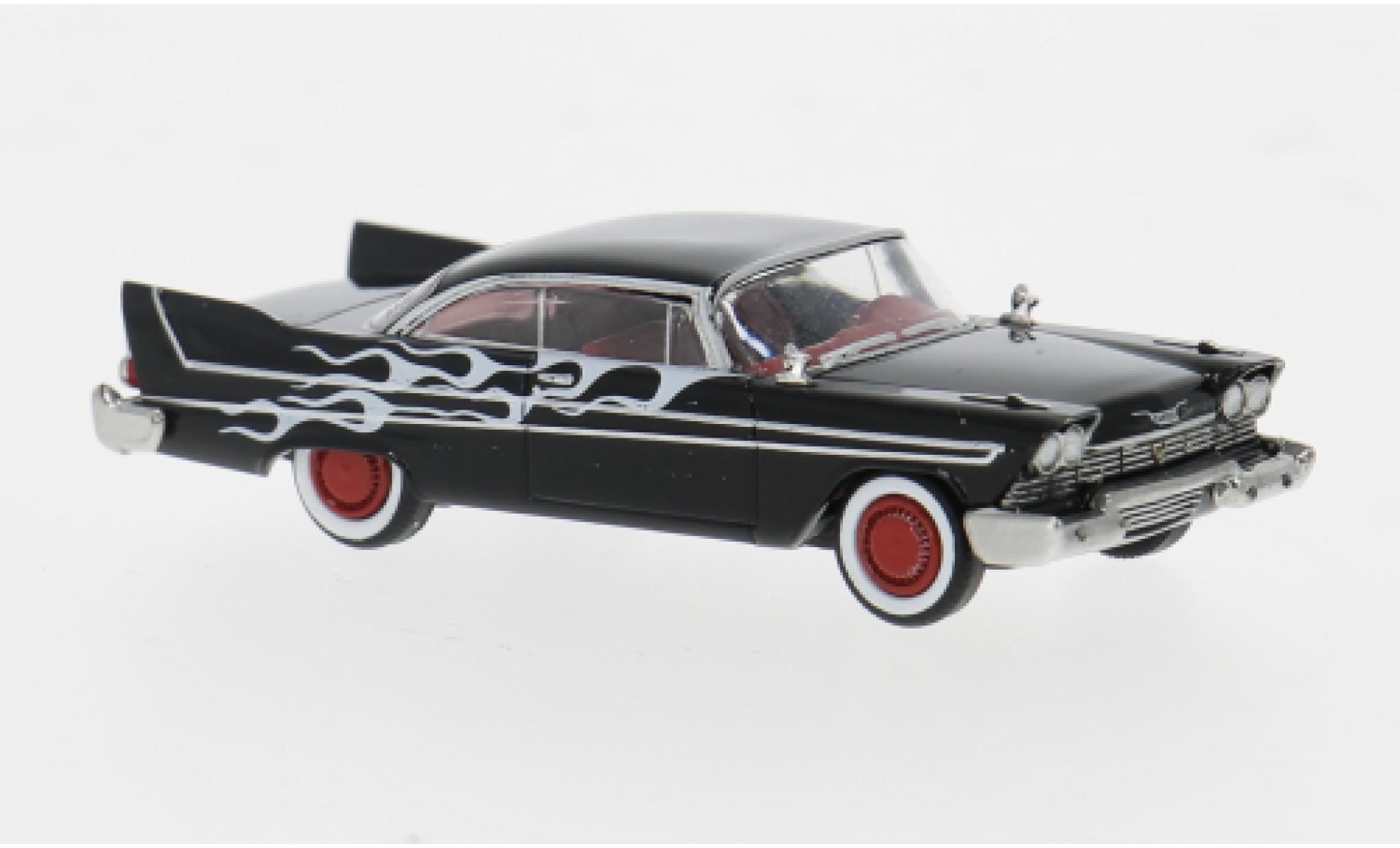 Plymouth Fury 1/87 Brekina zwart Flames 1958 1:87 modelauto