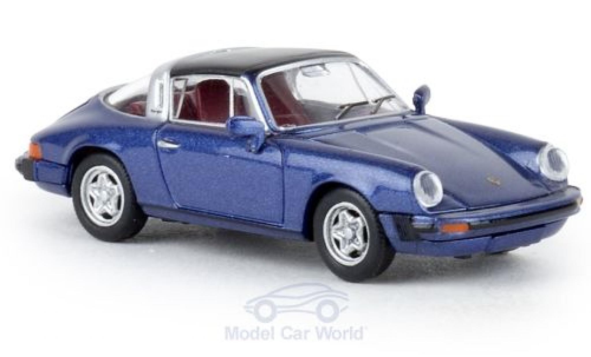 Porsche 930 Targa 1/87 Brekina 911 G Targa metallic blauw 1976 TD modelauto