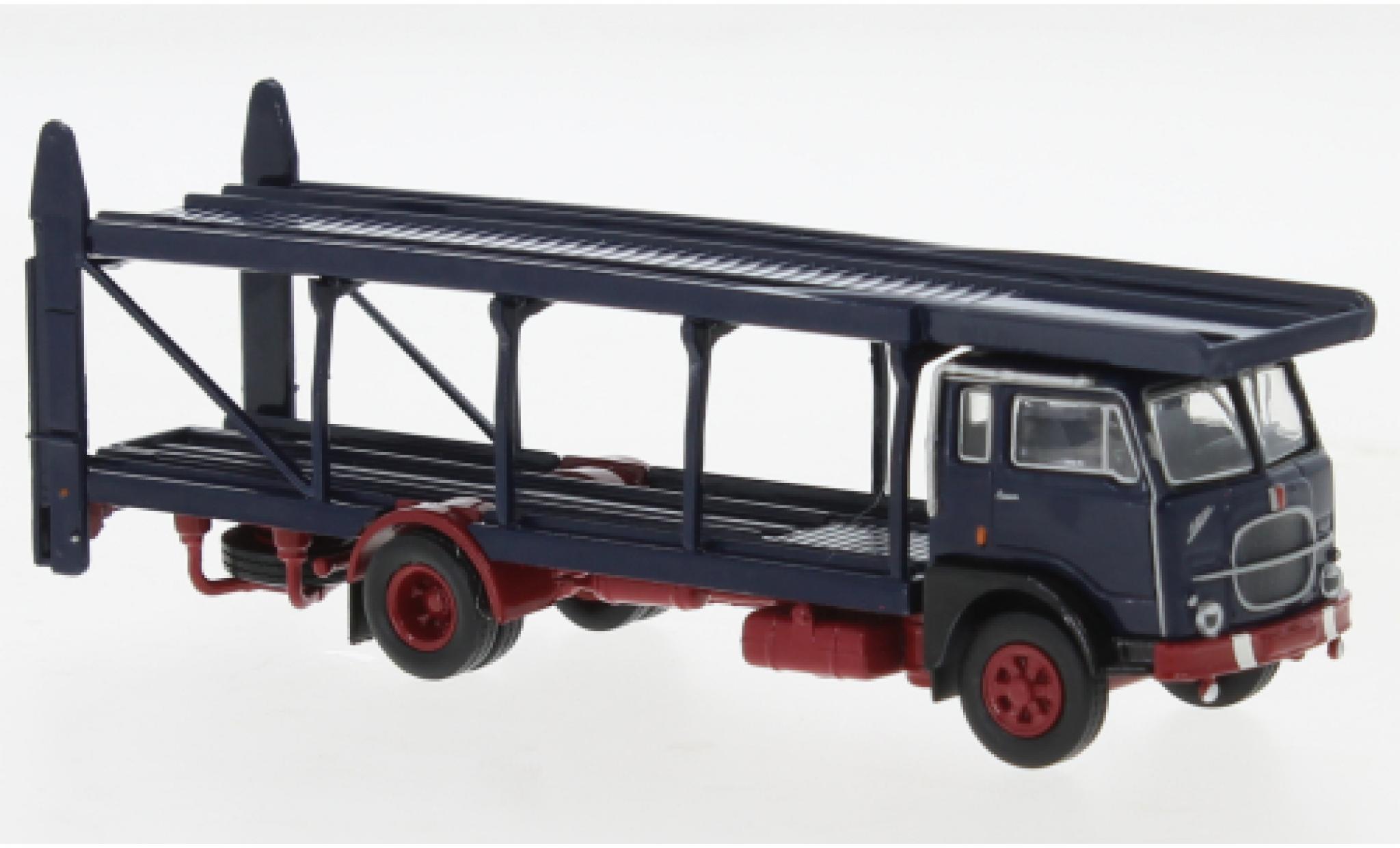 Fiat 642 1/87 Brekina Starline camion de transport de voiture blauw fonc&eacute;/rood fonc&eacute; 1962 modelauto