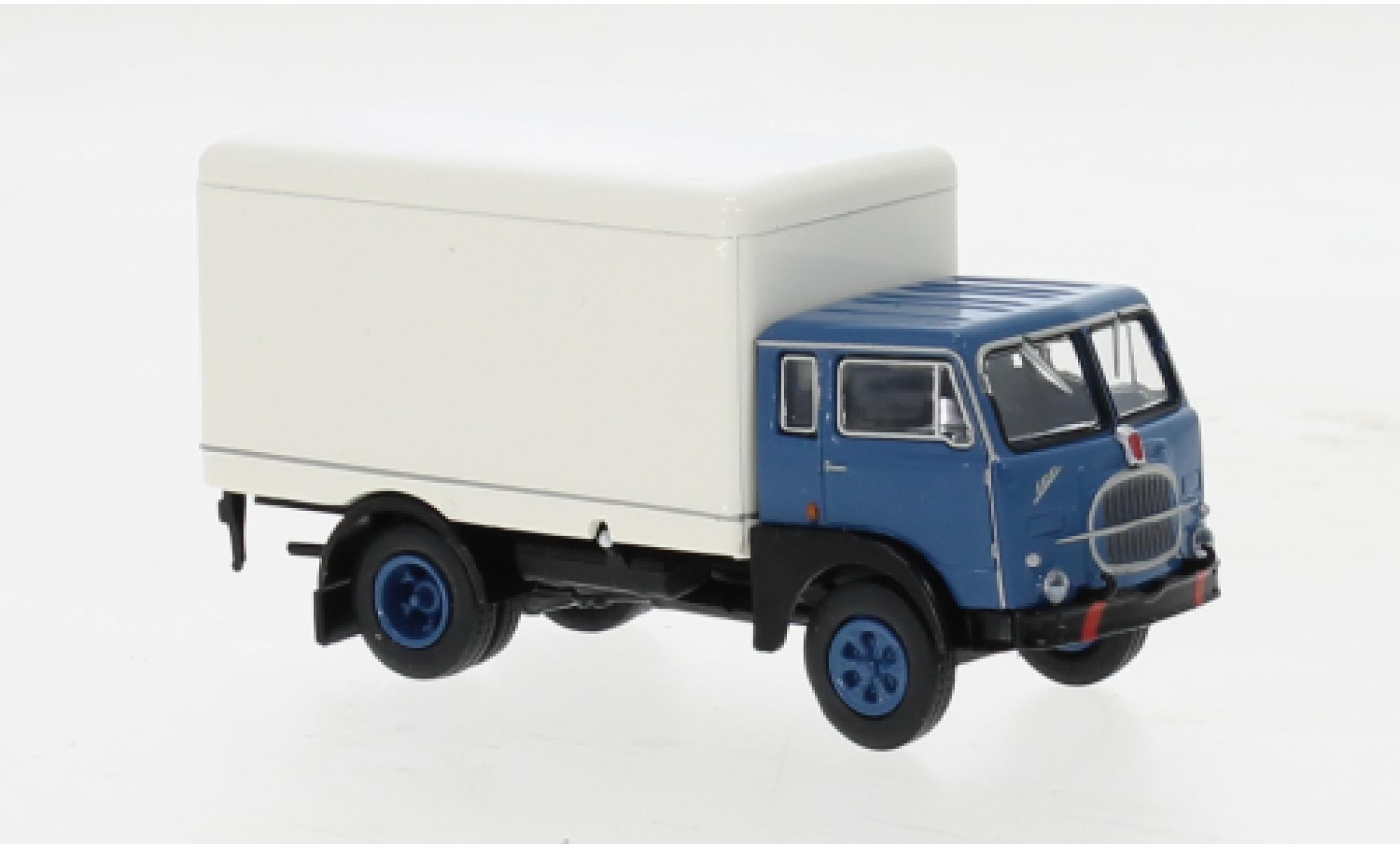 Fiat 642 1/87 Brekina Starline wagon conteneur blauw/wit 1962 modelauto