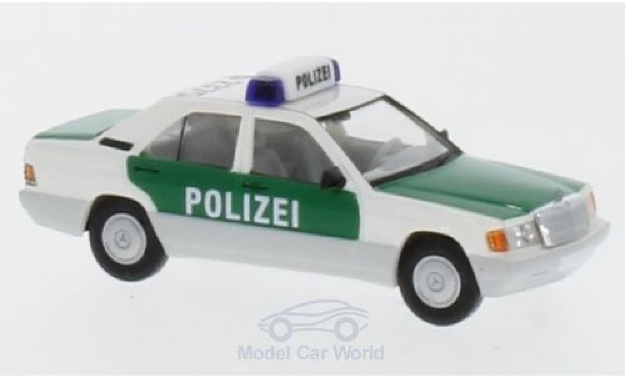 Mercedes 190 E 1/87 Brekina E Politie Stuttgart mit Dachkennung S-2375 modelauto