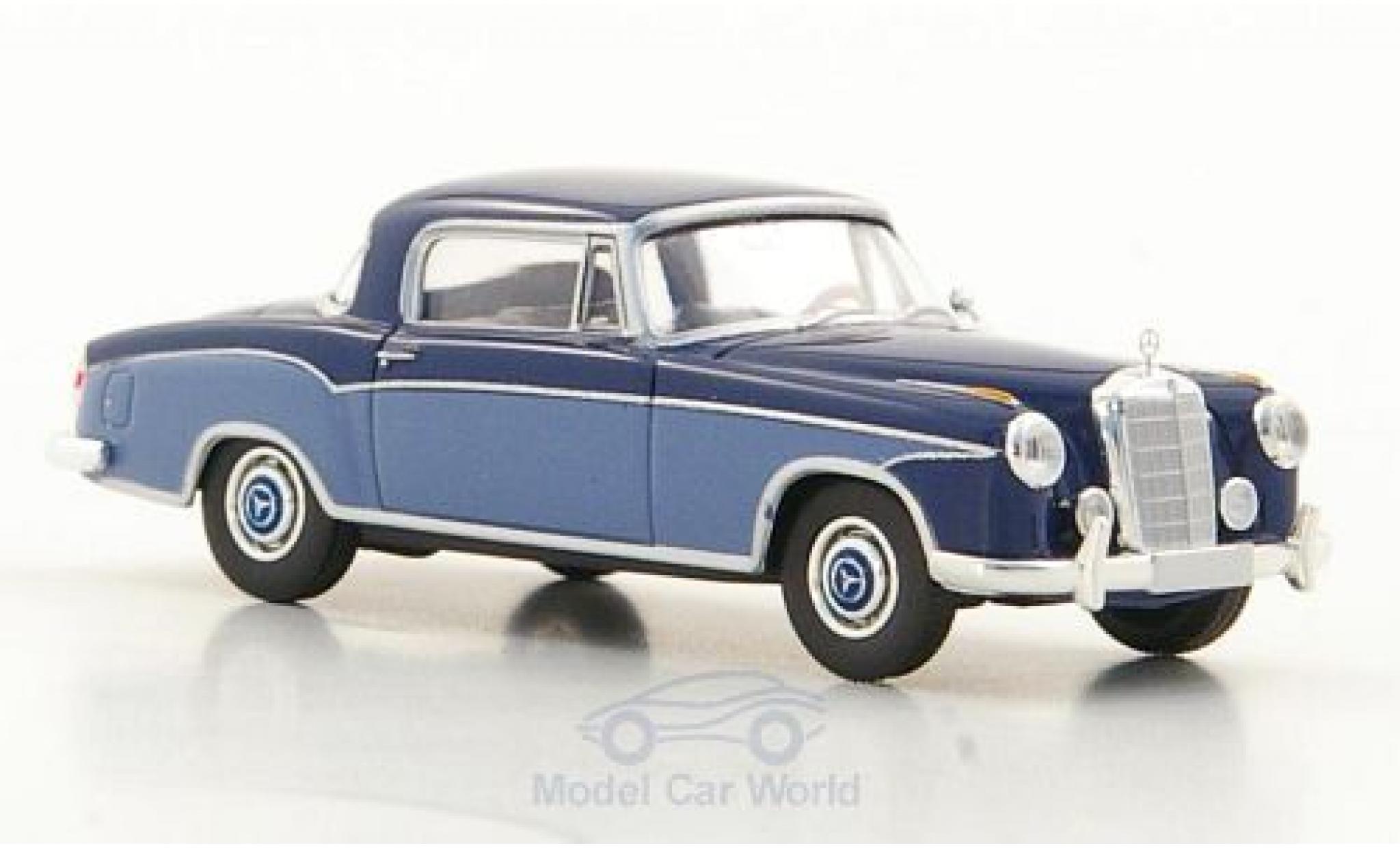 Mercedes 220 1/87 Brekina S Coupe (W180 II) blauw/blauw modelauto