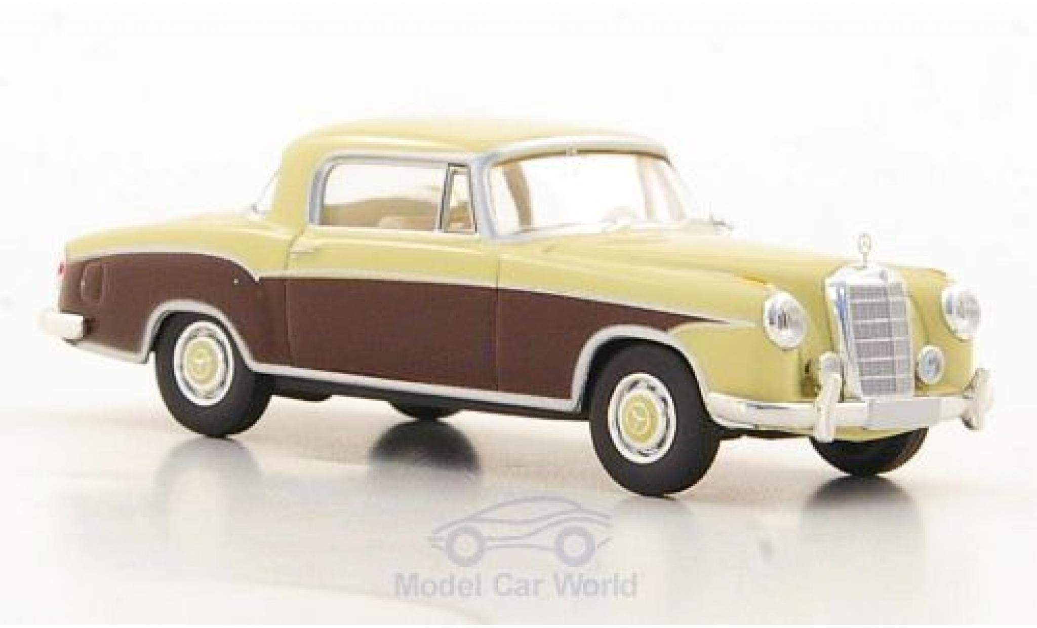Mercedes 220 1/87 Brekina S Coupe (W180 II) beige/bruin modelauto