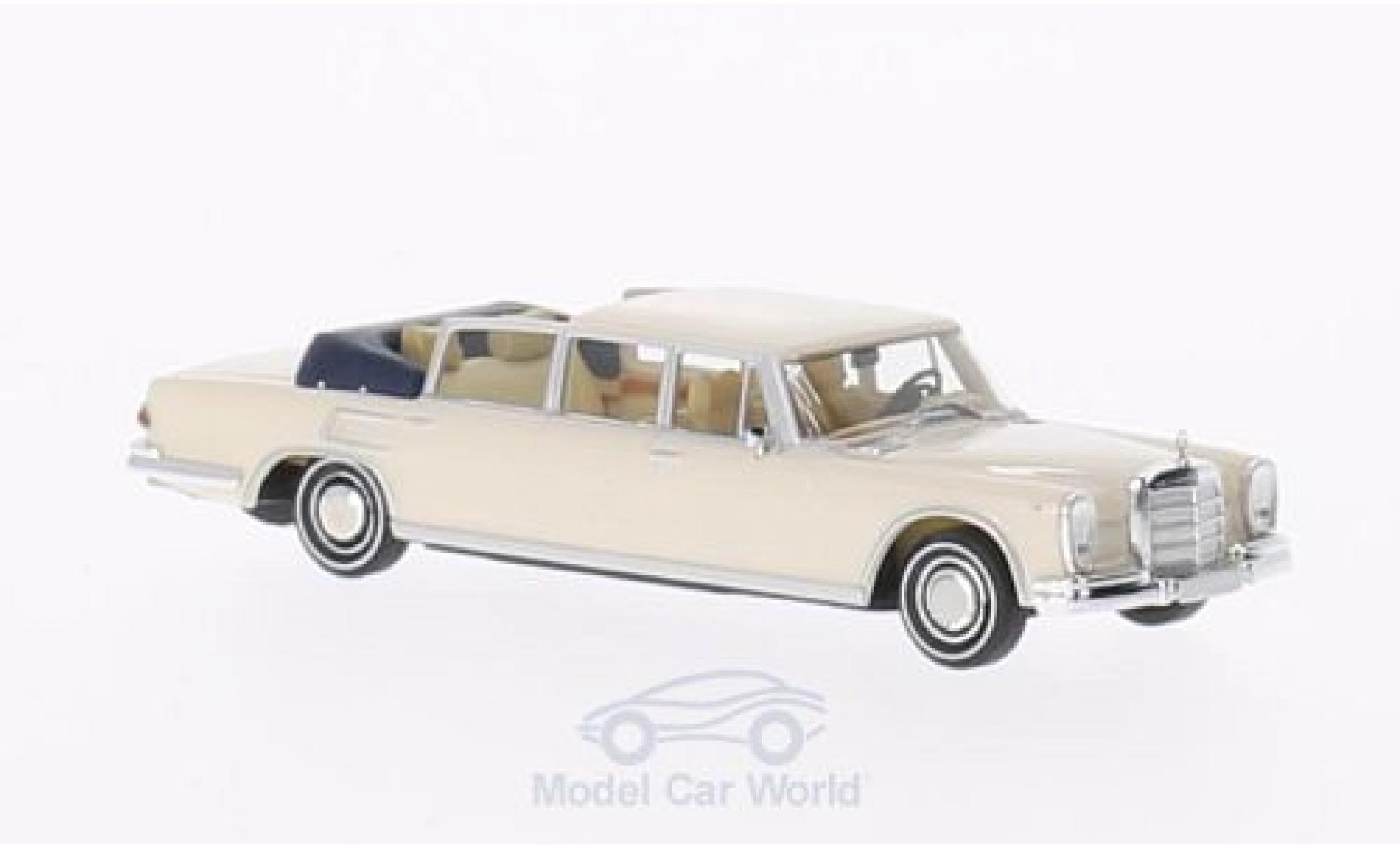 Mercedes 600 1/87 Brekina Landaulet wit Verdeck ge&ouml;ffnet modelauto