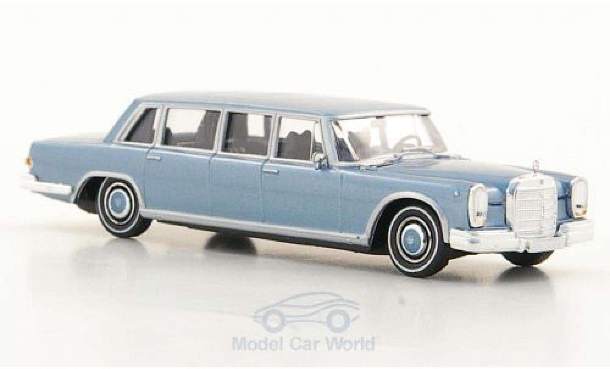 Mercedes 600 1/87 Brekina (W100) Pullman Sedan metallic blauw modelauto
