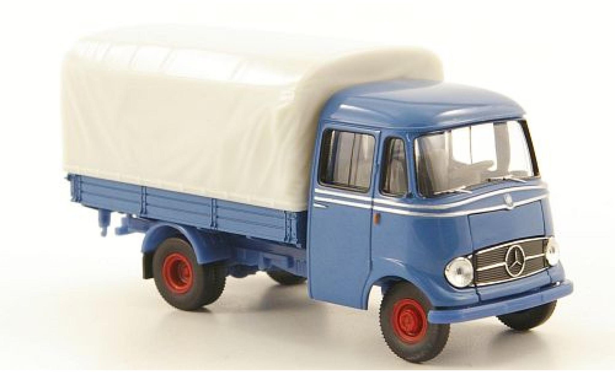 Mercedes L319 1/87 Brekina Pritsche blauw modelauto