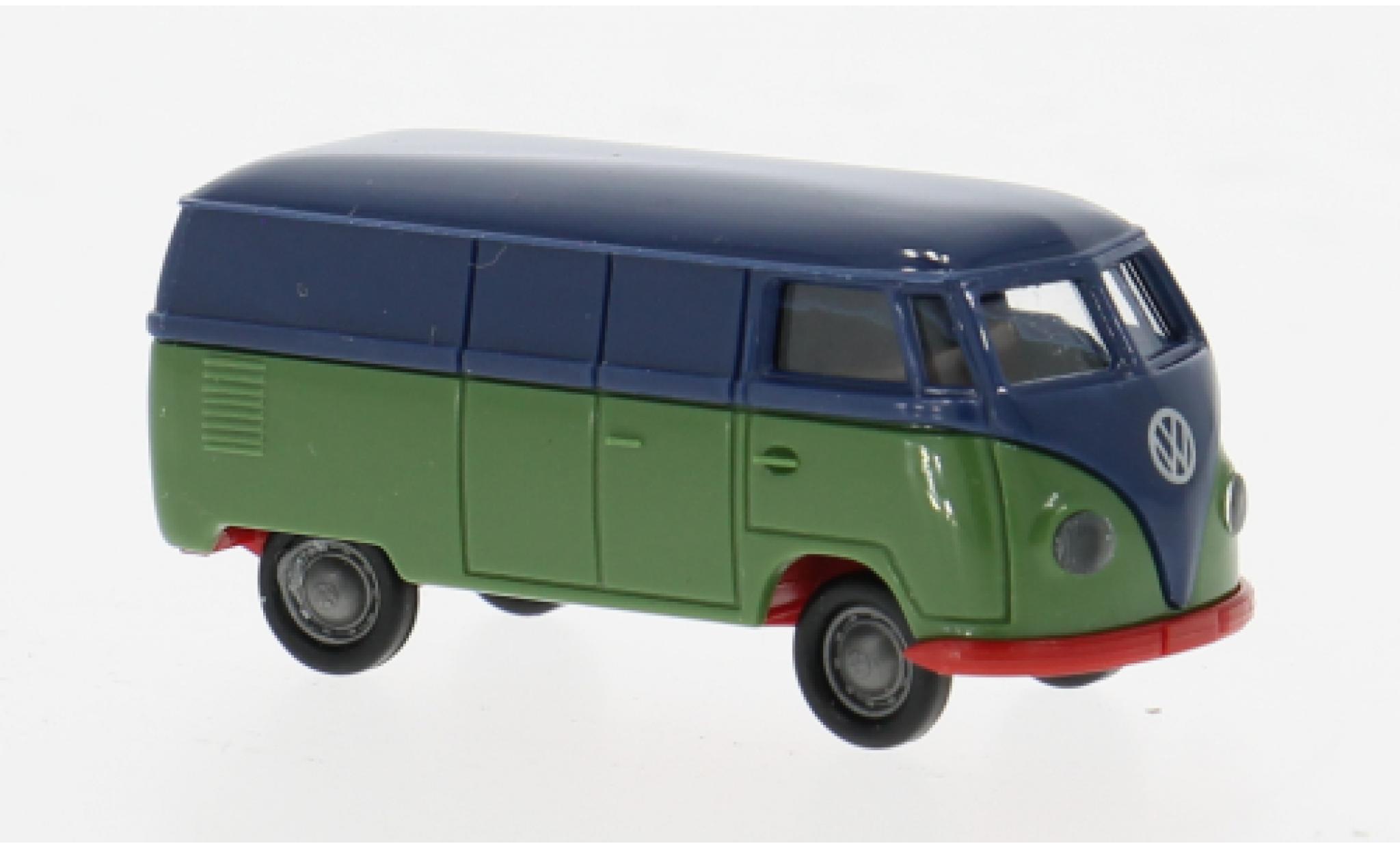 Volkswagen T1 1/87 Brekina a Kasten blauw/groen 1950 1:87 modelauto