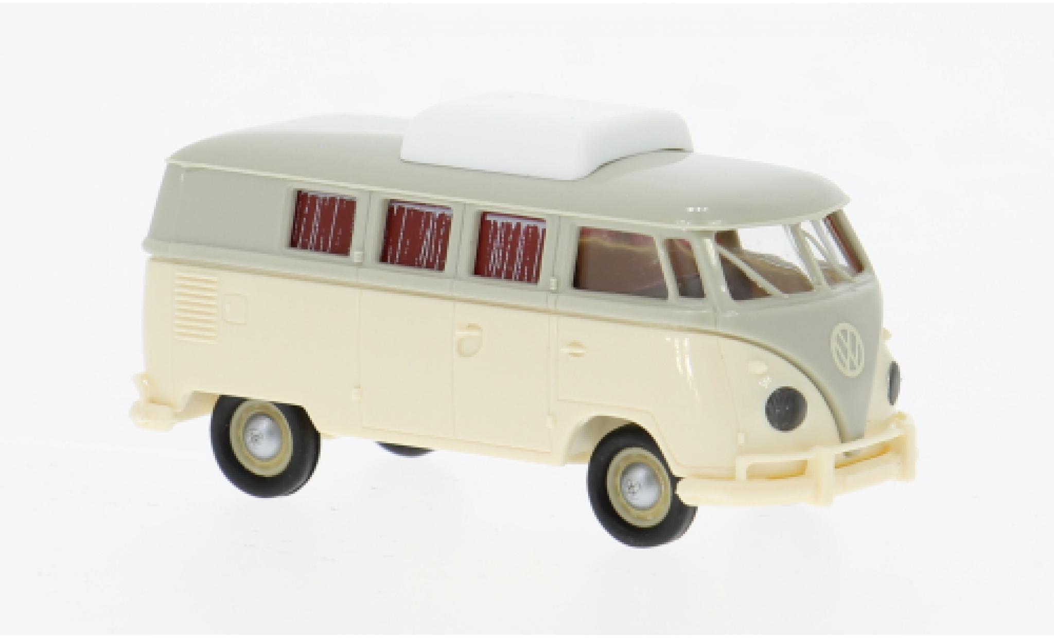Volkswagen T1 1/87 Brekina b Camper grijs/beige 1960 1:87 modelauto