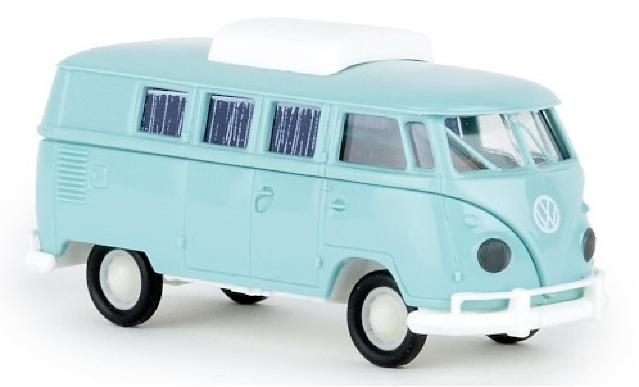 Volkswagen T1 1/87 Brekina b Camper t&uuml;rkis 1960 avec toit extensible modelauto