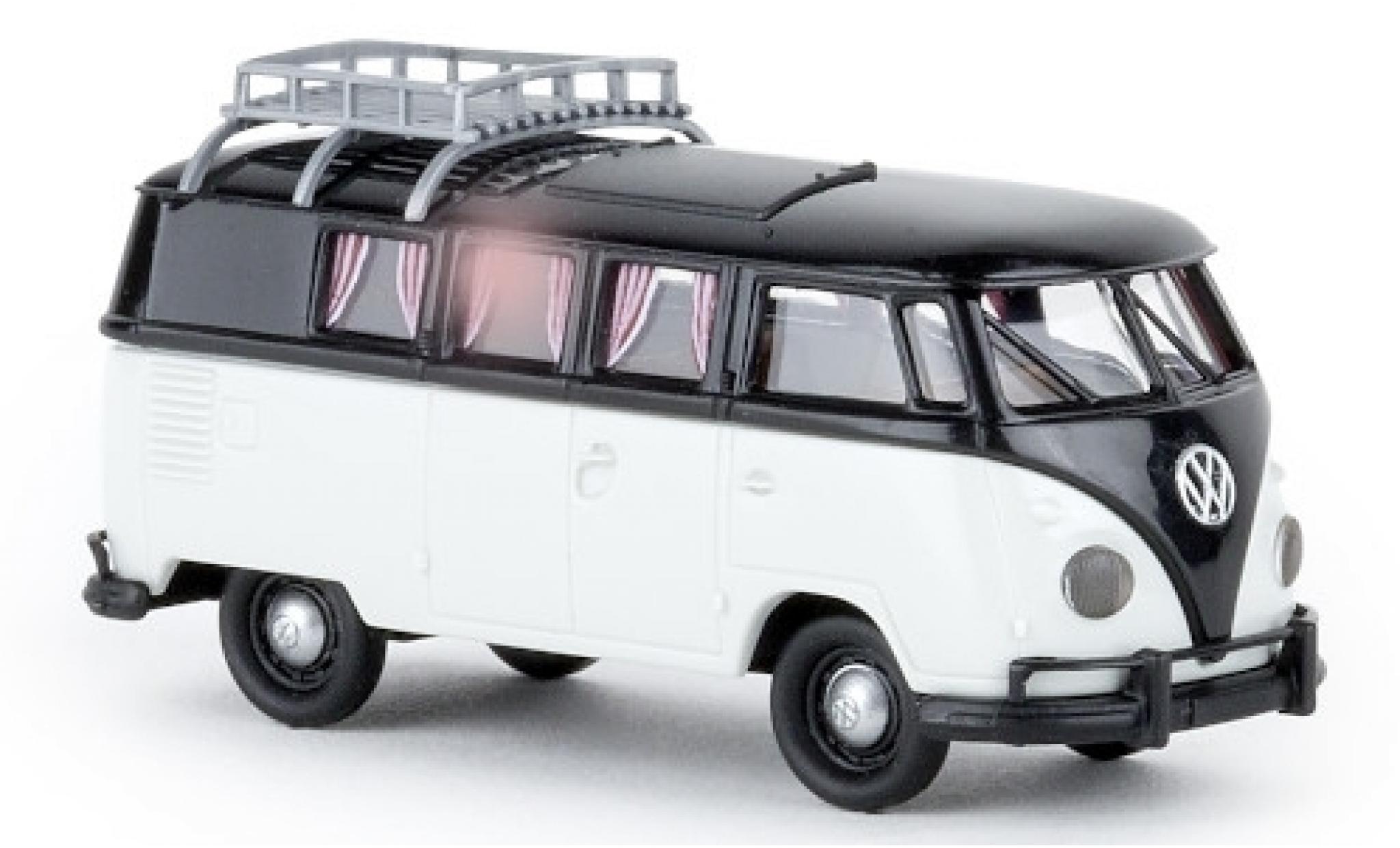 Volkswagen T1 1/87 Brekina b Camper zwart/grijs 1960 avec Dachklappe modelauto
