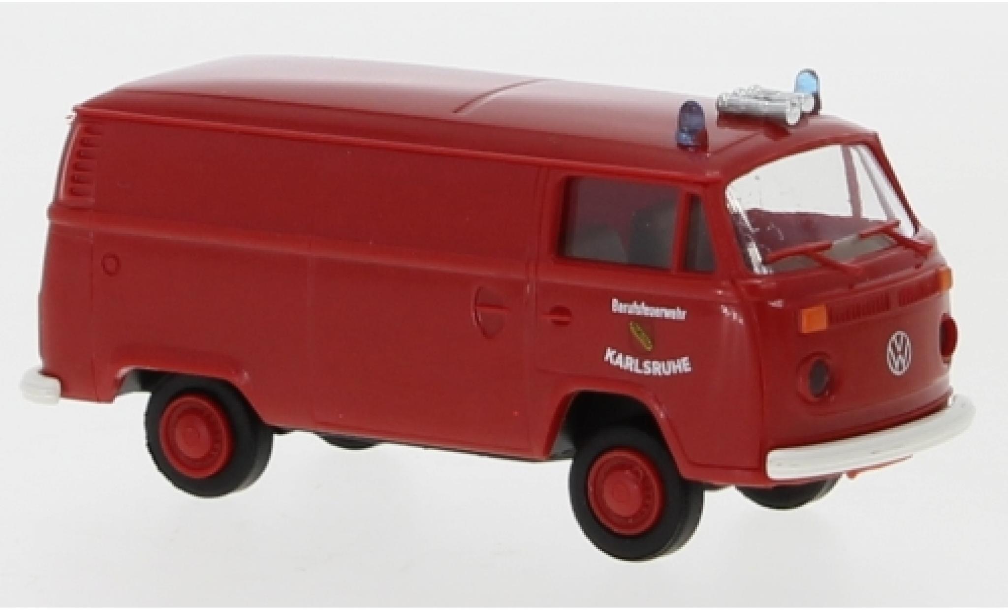 Volkswagen T2 1/87 Brekina Kasten Berufsfeuerwehr Karlsruhe 1972 modelauto