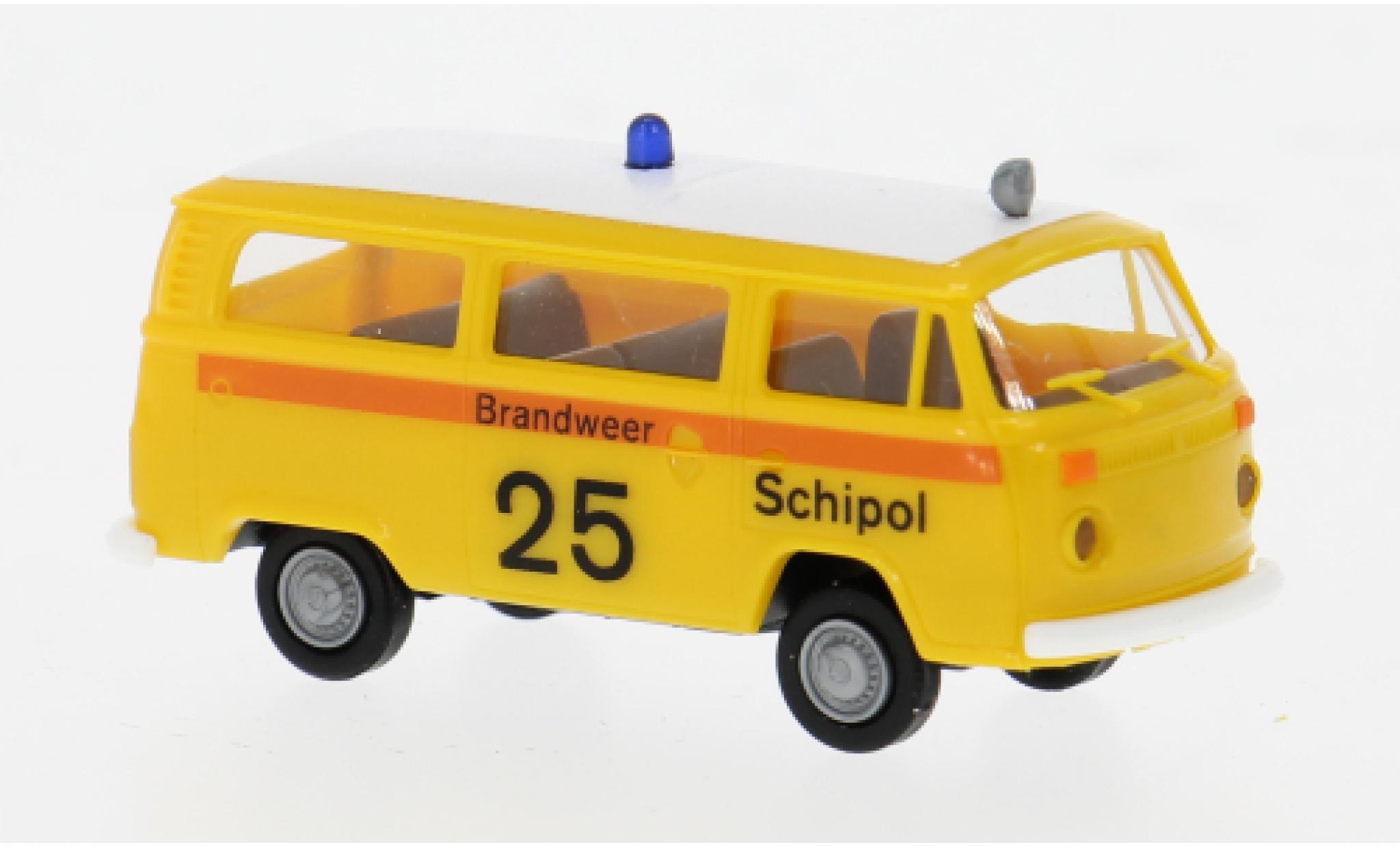 Volkswagen T2 1/87 Brekina Stationwagen 1973 Brandweer Schipol 1:87 modelauto