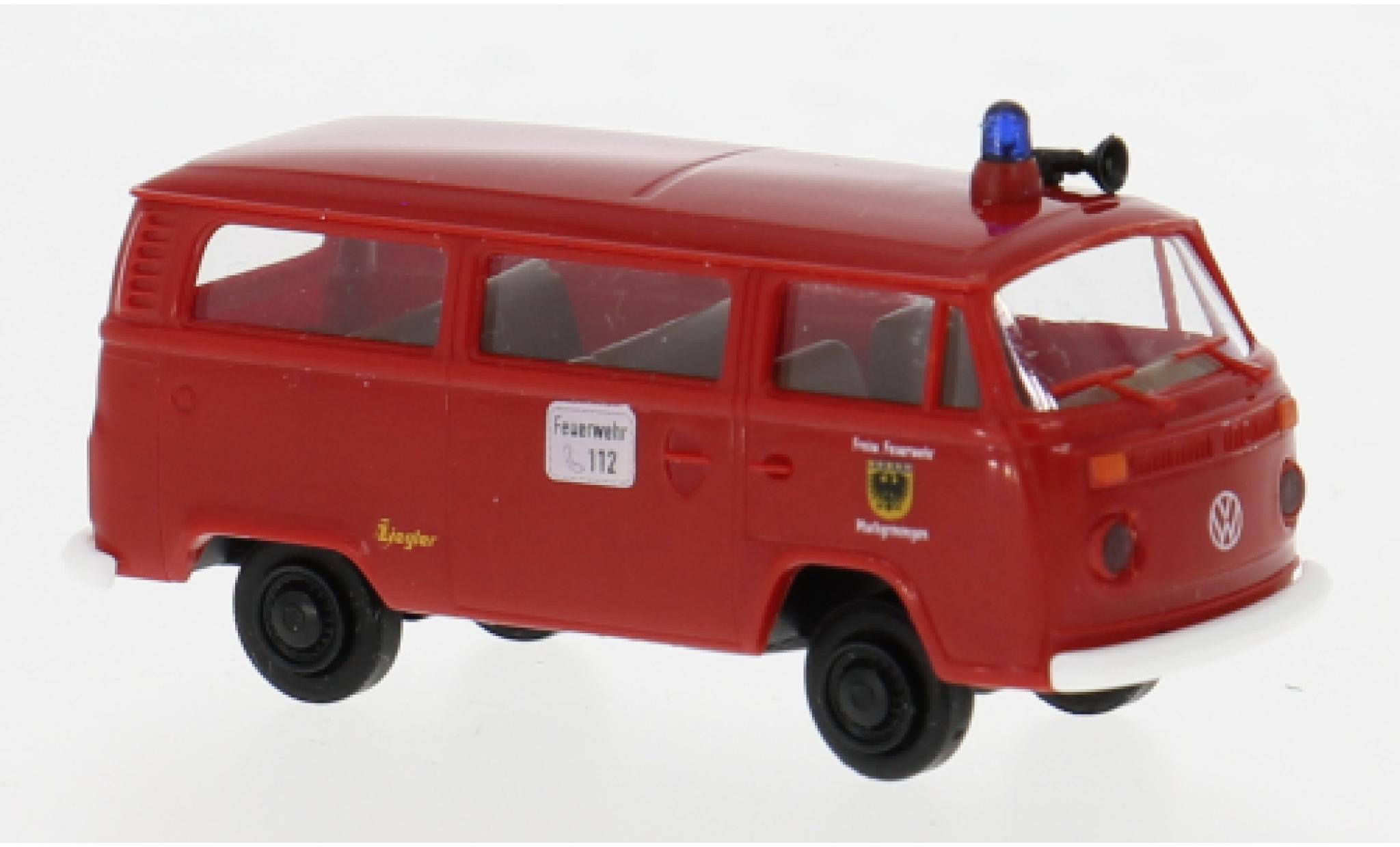 Volkswagen T2 1/87 Brekina Stationwagen 1973 Brandweer Markgr&ouml;ningen 1:87 modelauto
