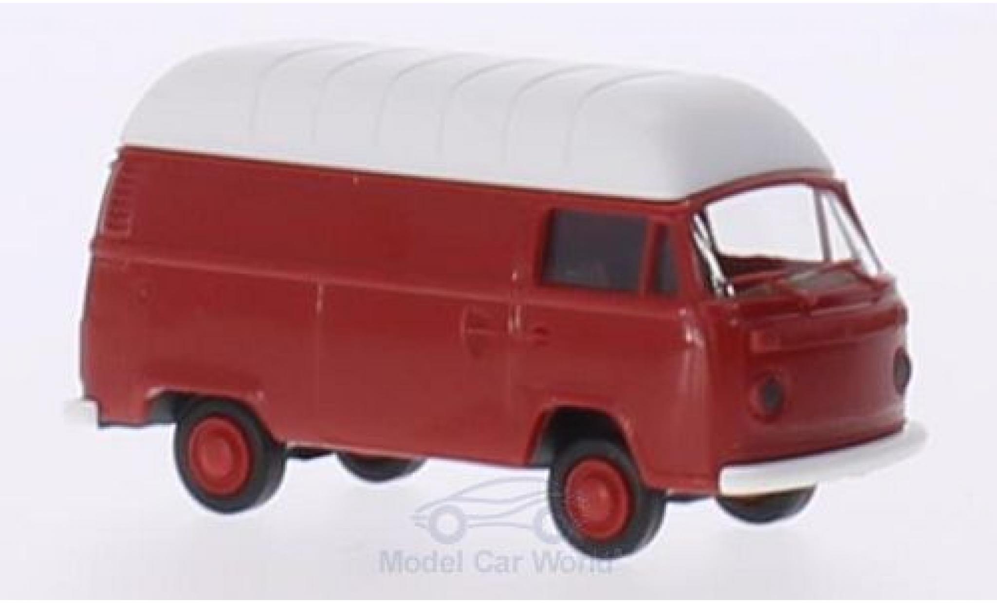 Volkswagen T2 1/87 Brekina rood Hochdach-Kasten modelauto