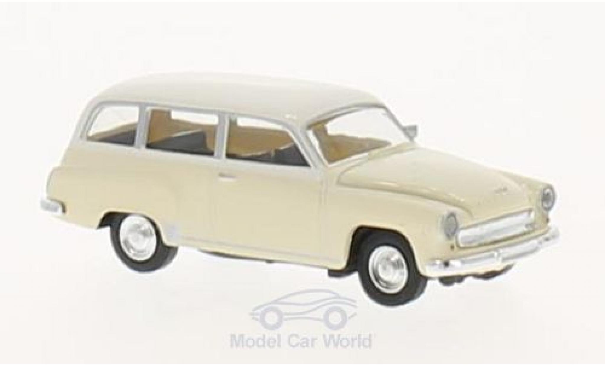 Wartburg 311 1/87 Brekina Stationwagen beige/wit modelauto