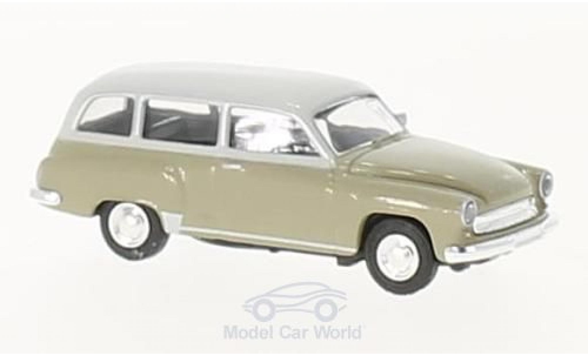 Wartburg 311 1/87 Brekina Stationwagen oliv/grijs modelauto