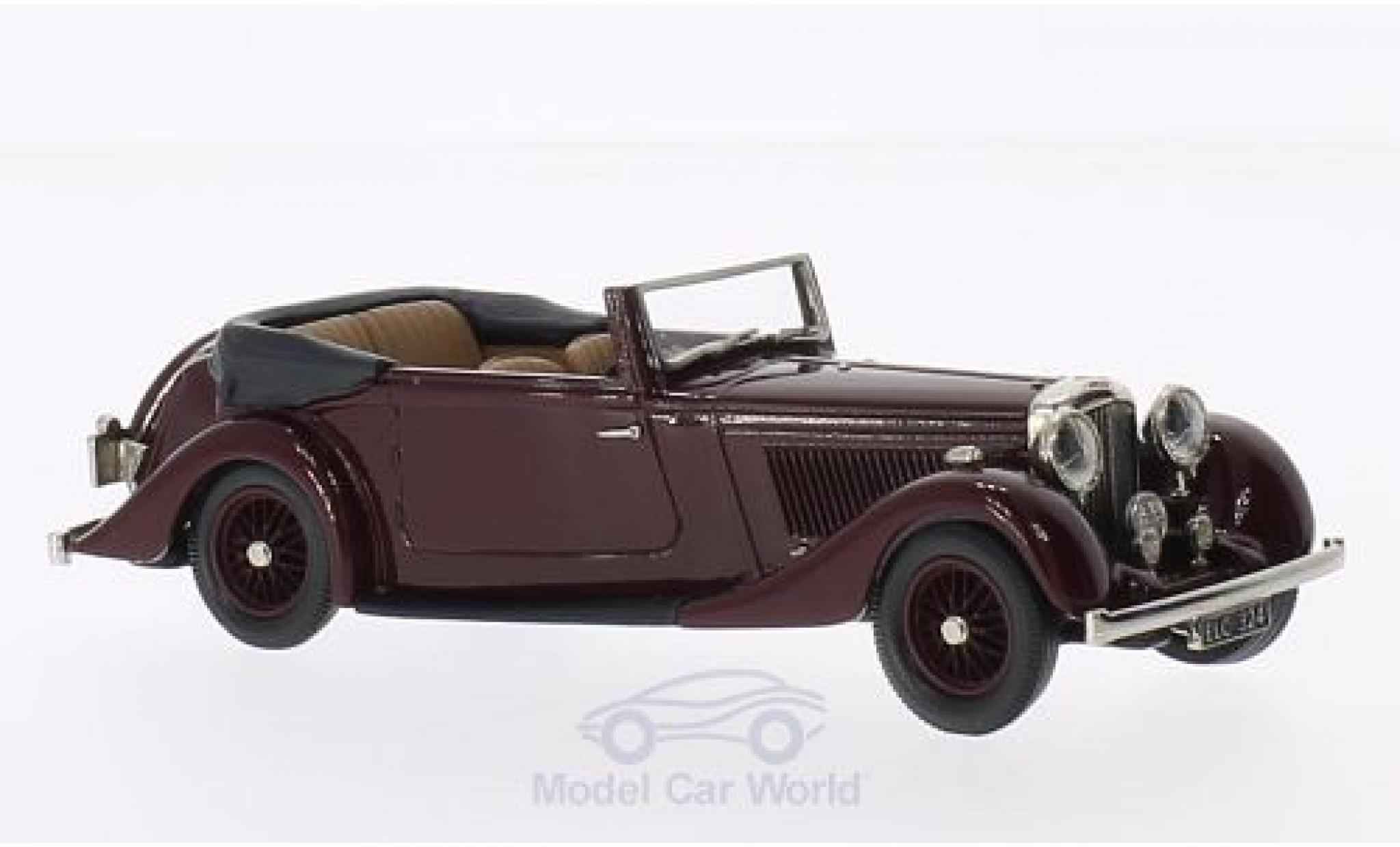 Bentley 4.5 1/43 Brooklin 4 1/4 Litre DHC Park Ward rood 1936 modelauto