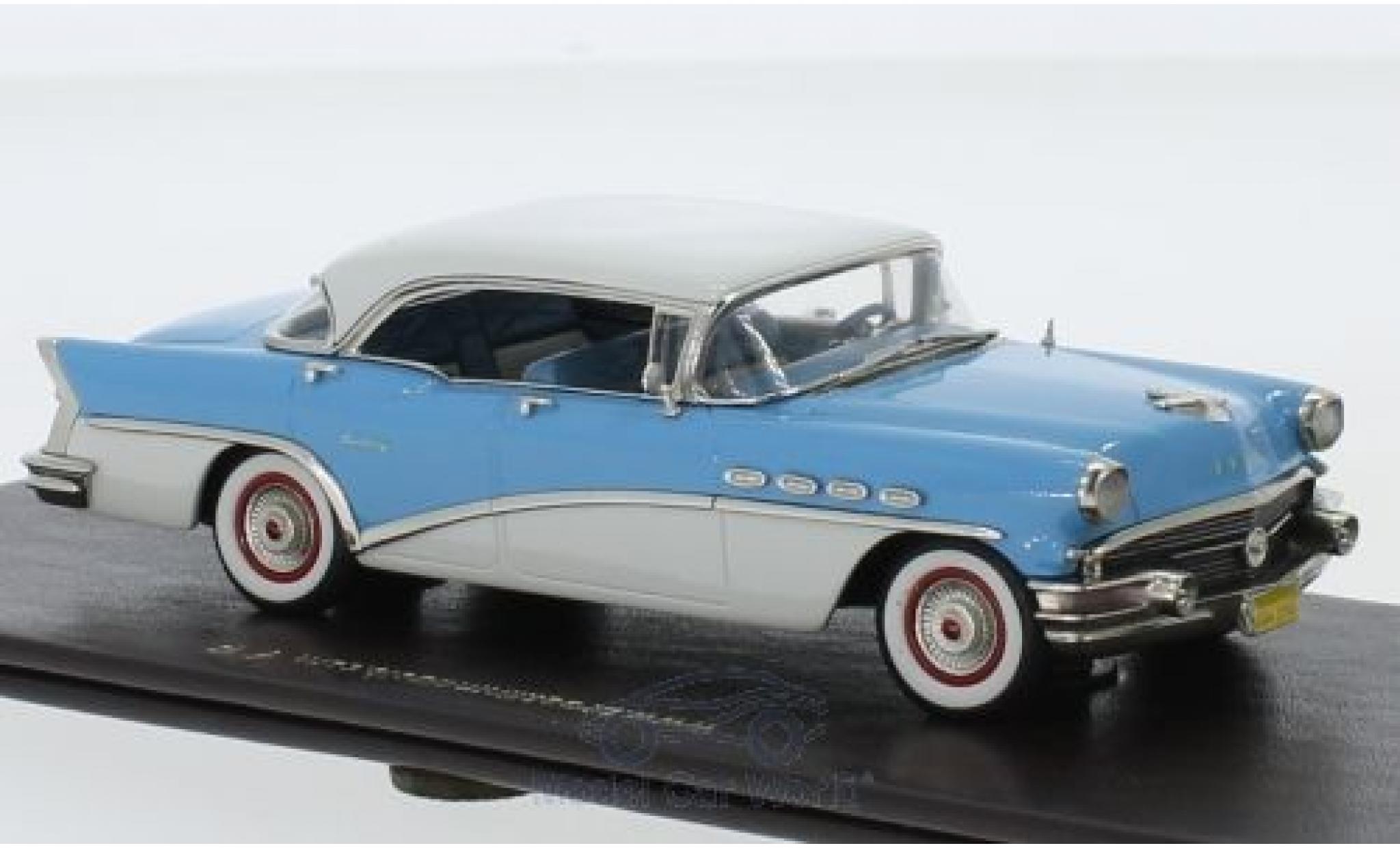 Buick Century 1/43 Brooklin 4-Door Hardtop blauw/wit 1956 modelauto