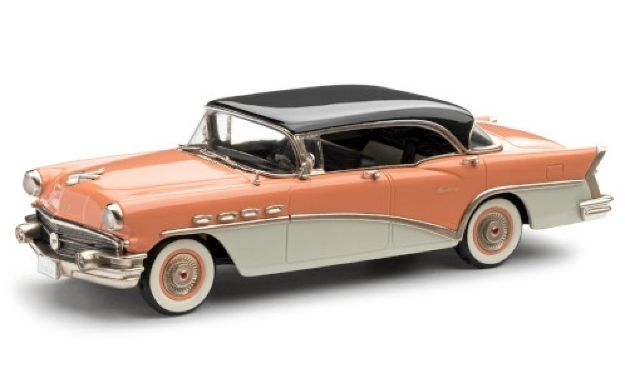 Buick Century 1/43 Brooklin 4-Door Hardtop roze/wit 1956 zwart toit modelauto