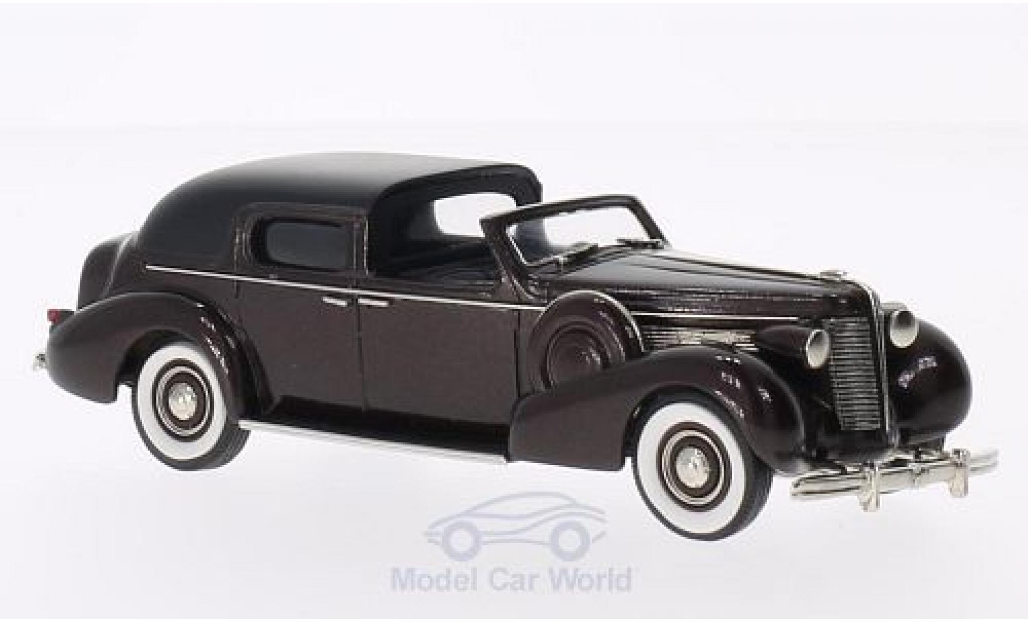 Buick Limited 1/43 Brooklin Town Car by Derham metallic bruin/zwart 1938 modelauto
