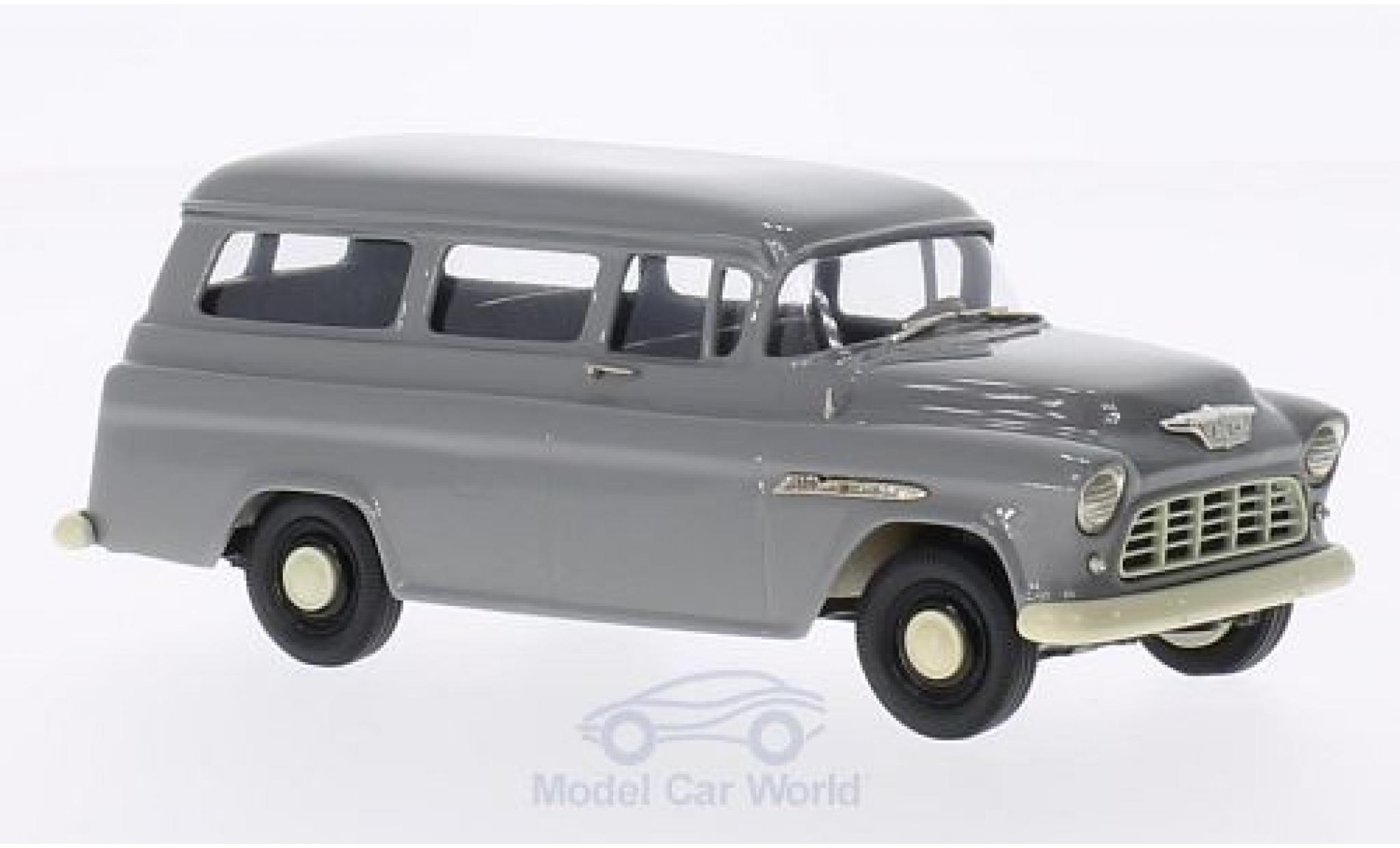 Chevrolet Suburban 1/43 Brooklin Carryall grijs 1955 modelauto