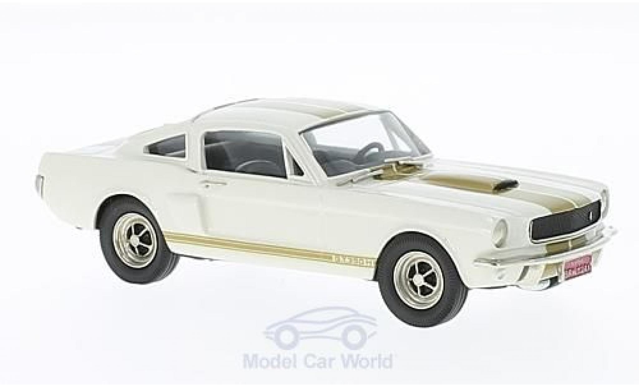 Ford Mustang 1/43 Brooklin wit/gold 1966 ohne Vitrine modelauto