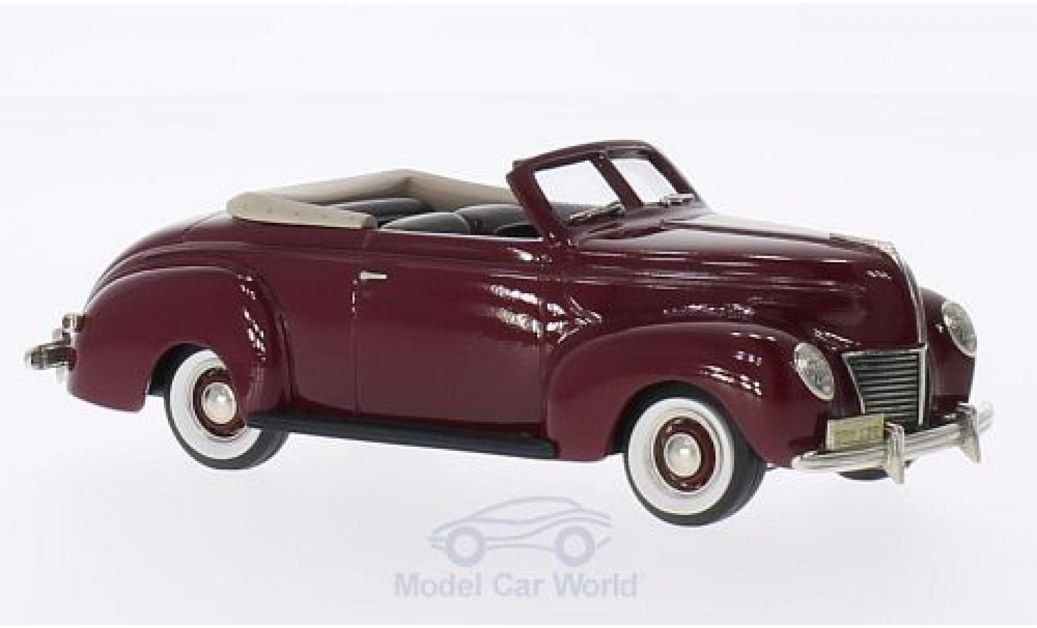Mercury Club Coupe 1/43 Brooklin 2-door Cabriolet rood 1939 modelauto