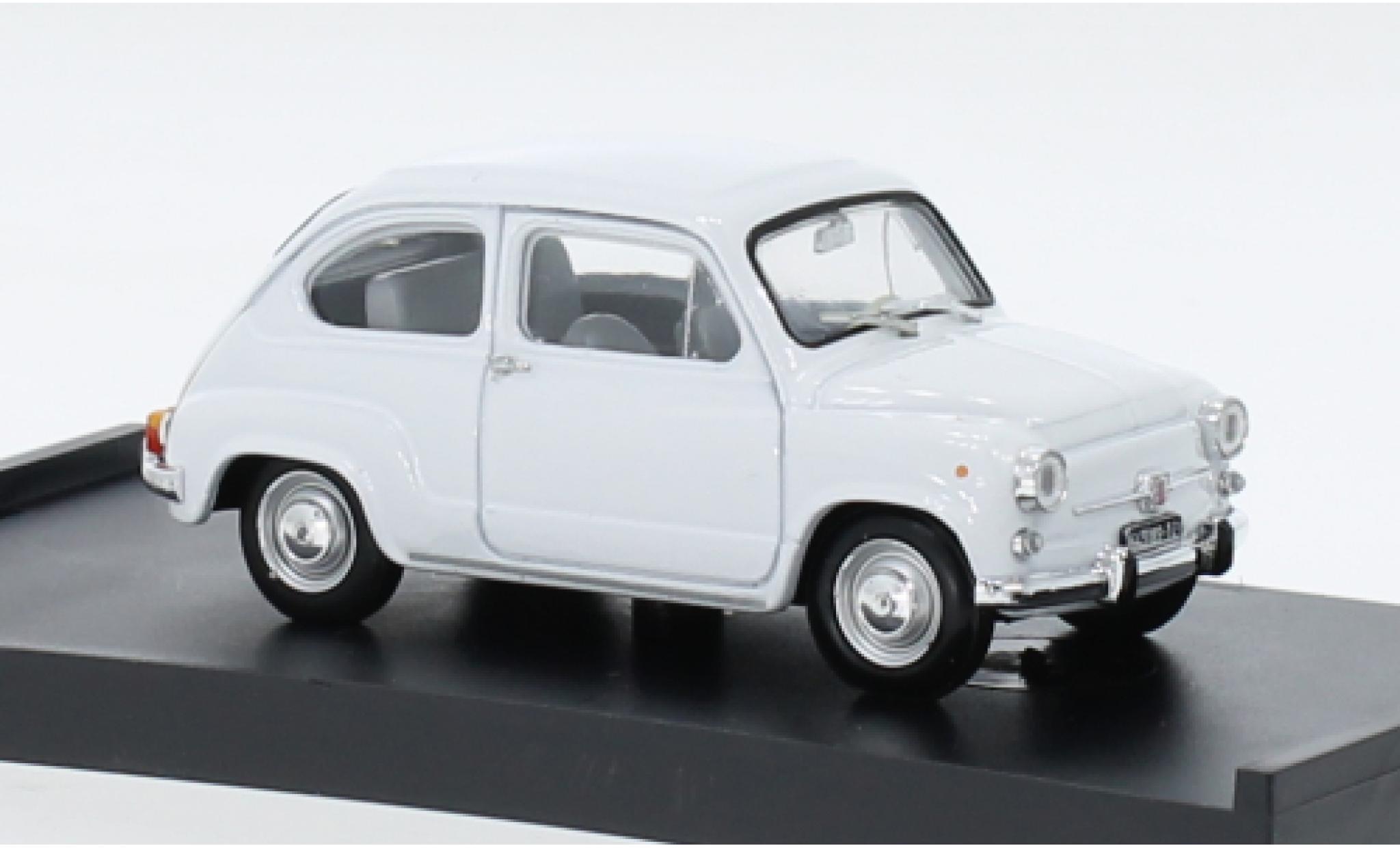 Fiat 600 1/43 Brumm D Berlina Fanaloni wit 1965 modelauto