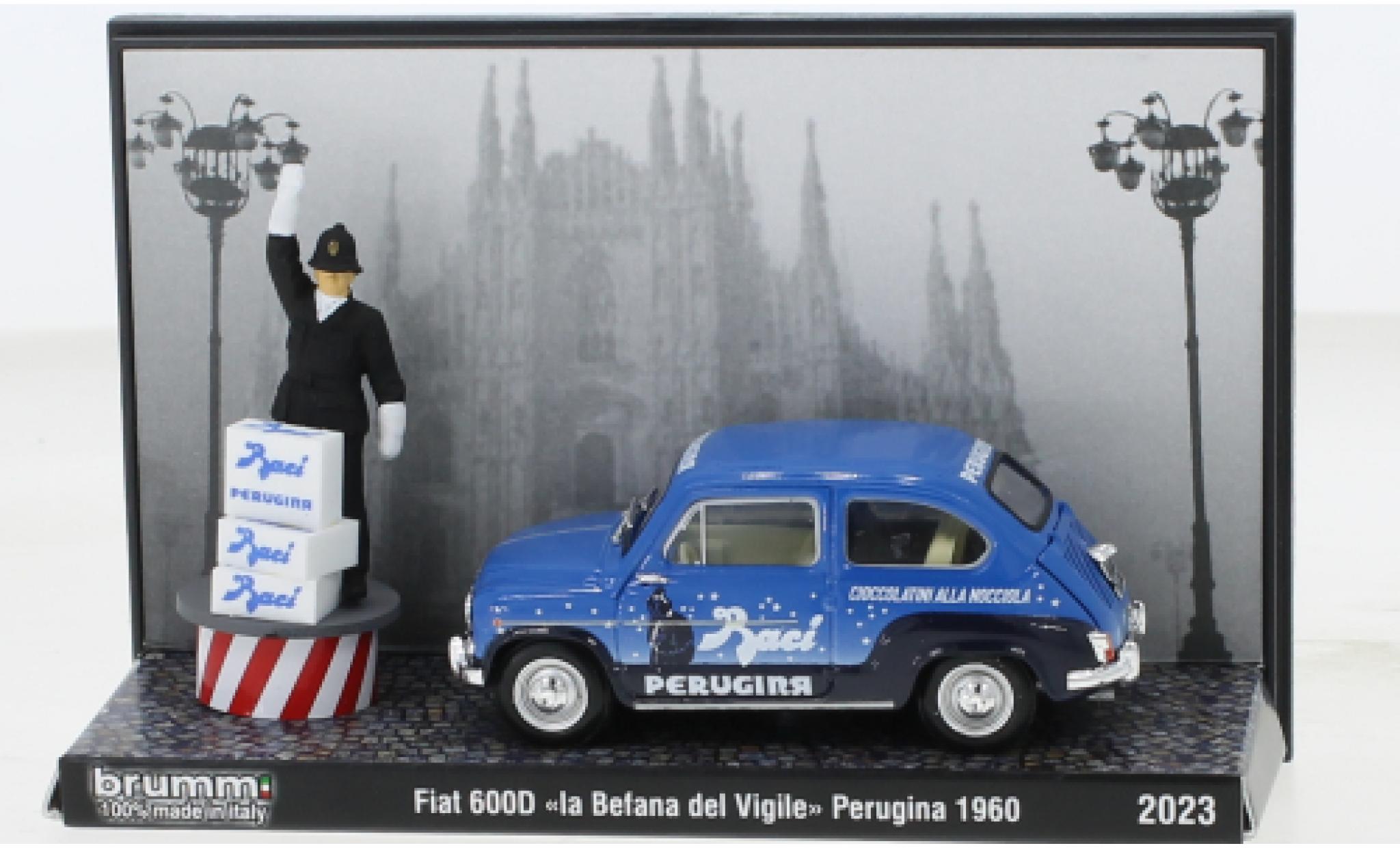 Fiat 600 1/43 Brumm D Berlina La Bafana del Vigile a Milano 1960 modelauto