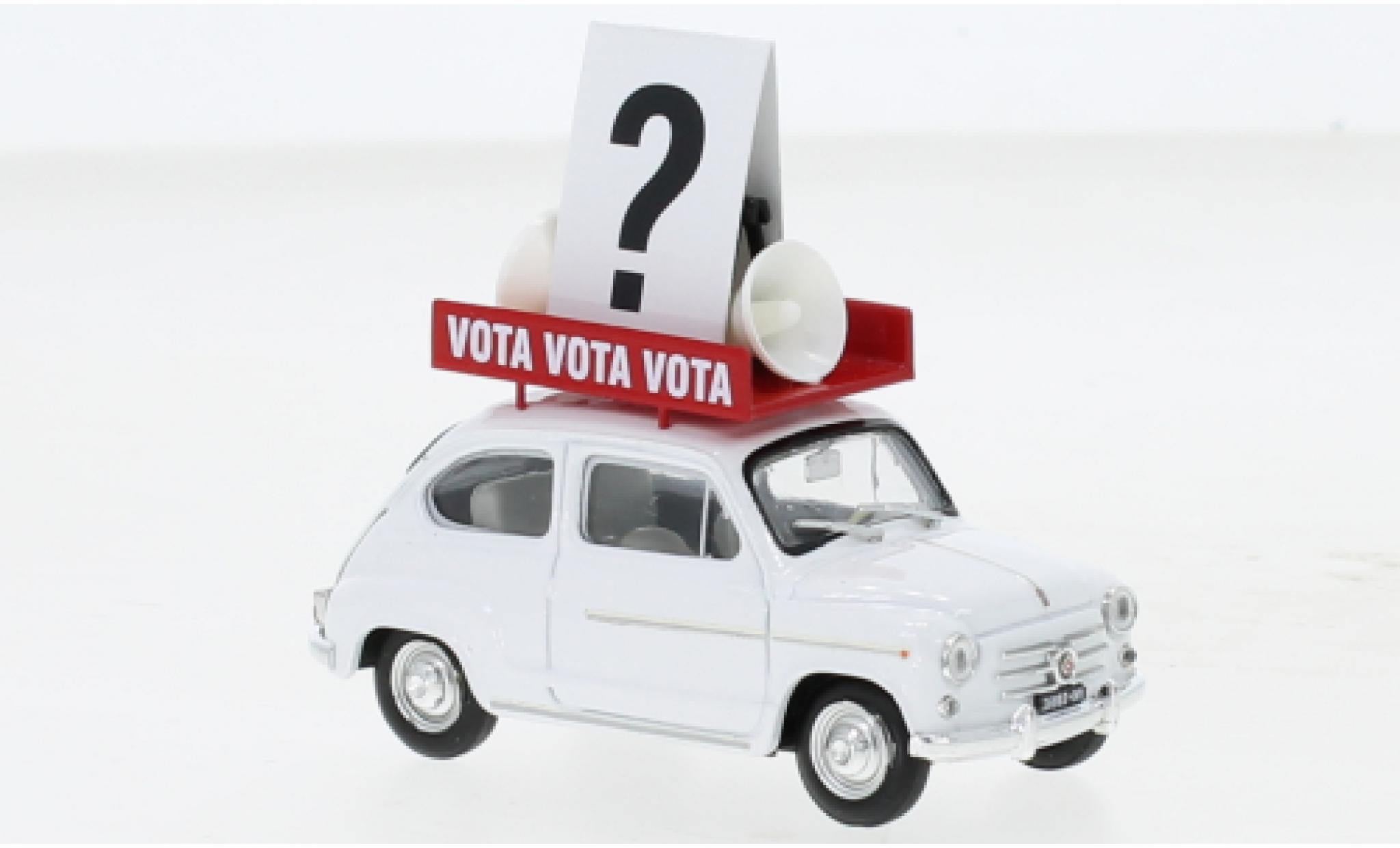Fiat 600 1/43 Brumm D Propaganda politiche Italia 1963 modelauto
