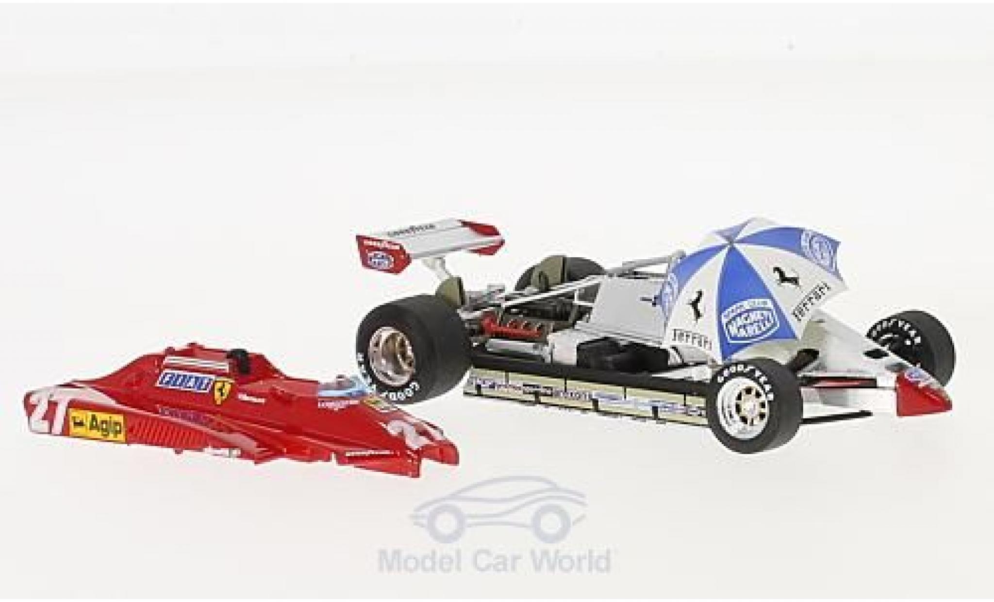 Ferrari 126 1982 1/43 Brumm C2 Turbo No.27 Formel 1 GP San Marino 1982 mit Rennfahrer und Schirm G.Villeneuve modelauto