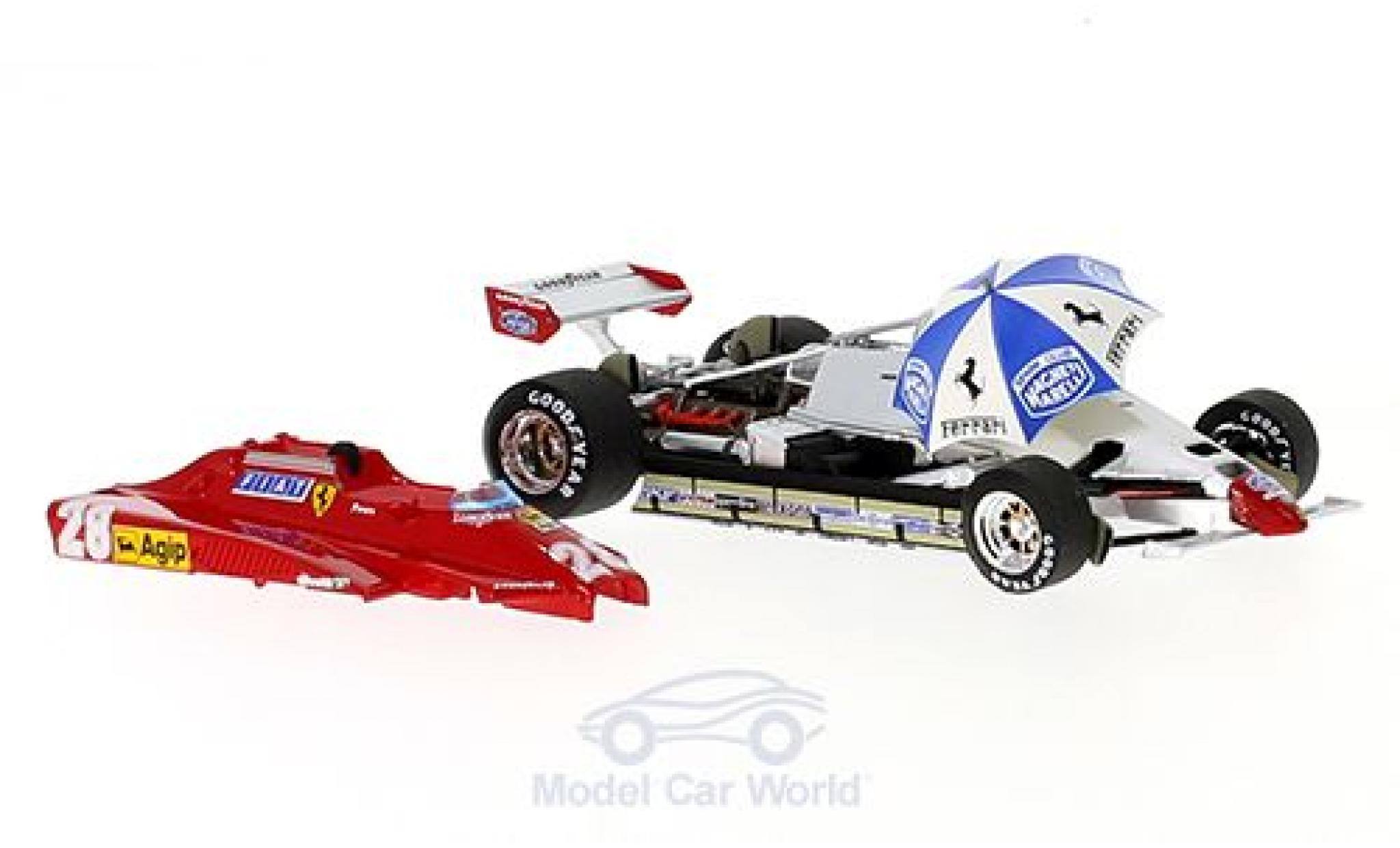 Ferrari 126 1982 1/43 Brumm C2 Turbo No.28 Formel 1 GP San Marino 1982 mit Rennfahrer und Schirm D.Pironi modelauto
