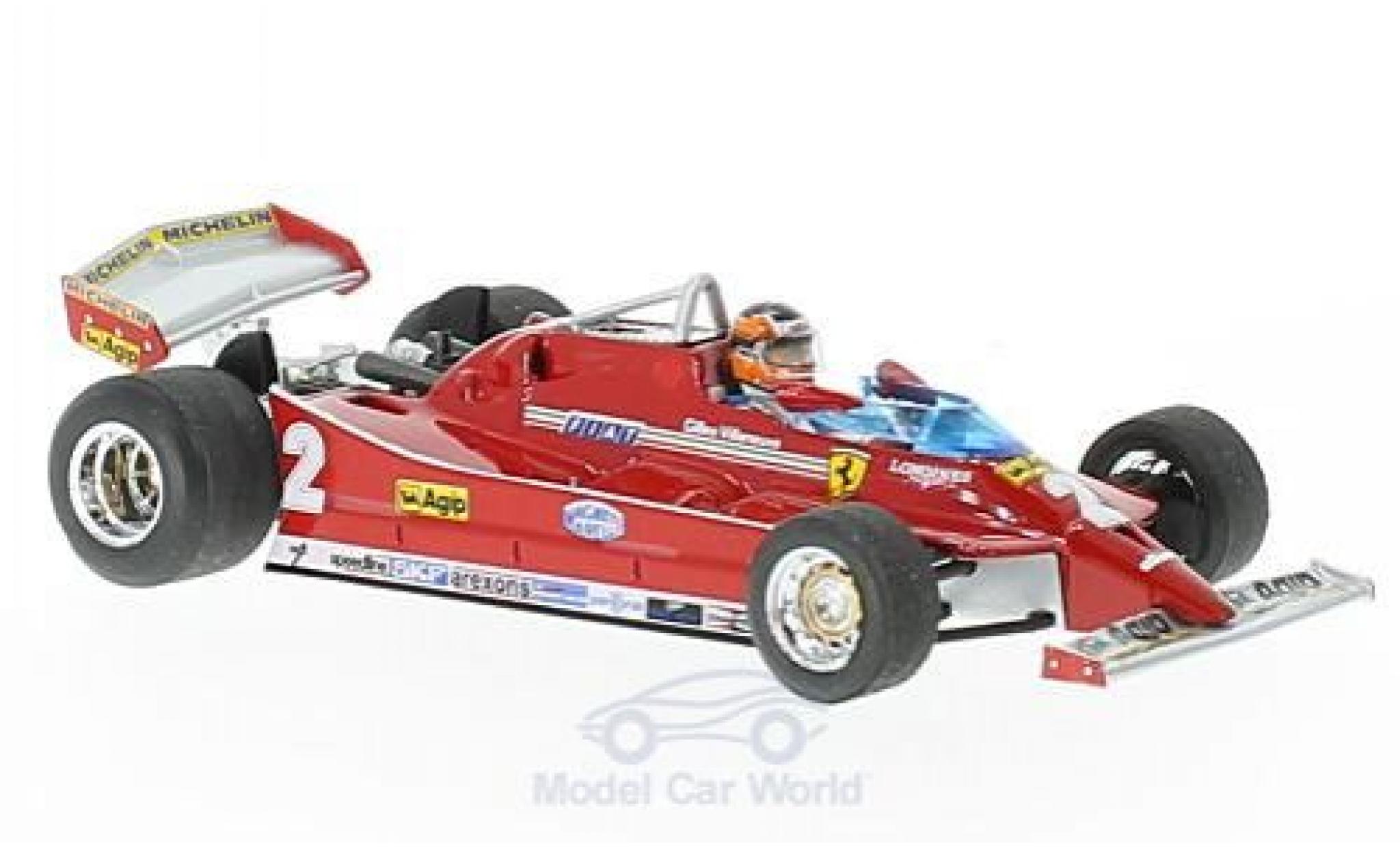 Ferrari 126 1/43 Brumm C turbo No.2 Formel 1 GP Italien 1980 mit Fahrerfigur G.Villeneuve modelauto