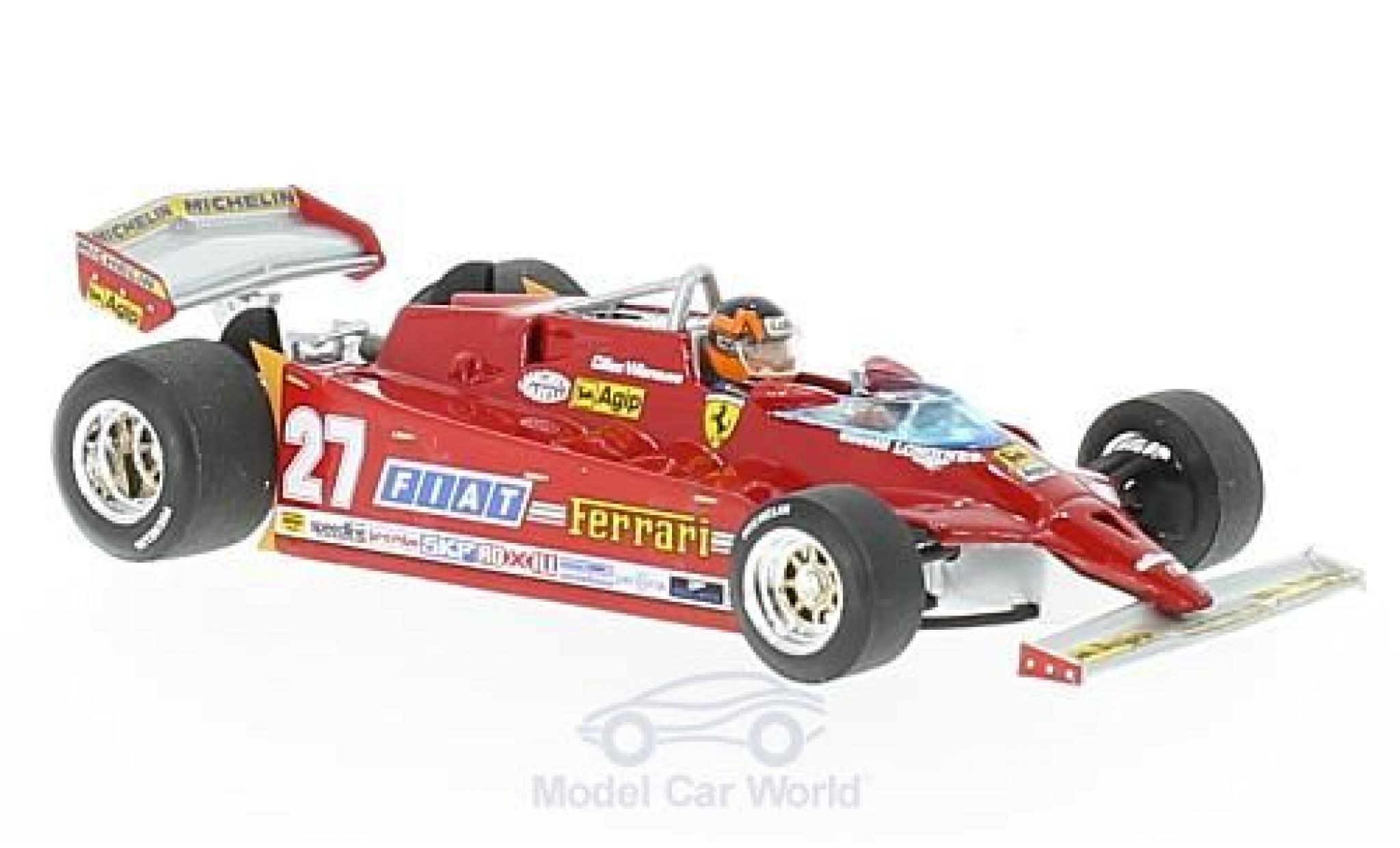 Ferrari 126 1/43 Brumm CK turbo No.27 Formel 1 GP USA 1981 mit Fahrerfigur G.Villeneuve modelauto