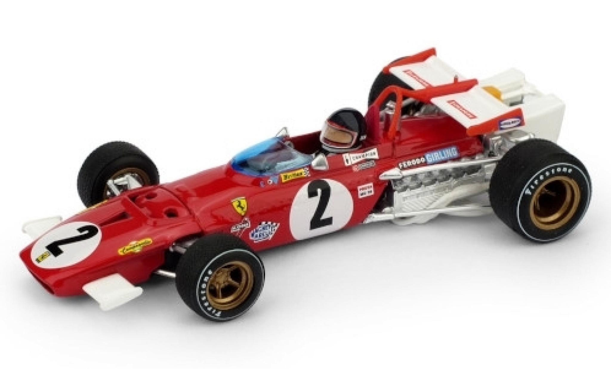 Ferrari 312 1/43 Brumm B No.2 Scuderia Formel 1 GP Italien 1970 y compris les figurine de conducteur J.Ickx modelauto
