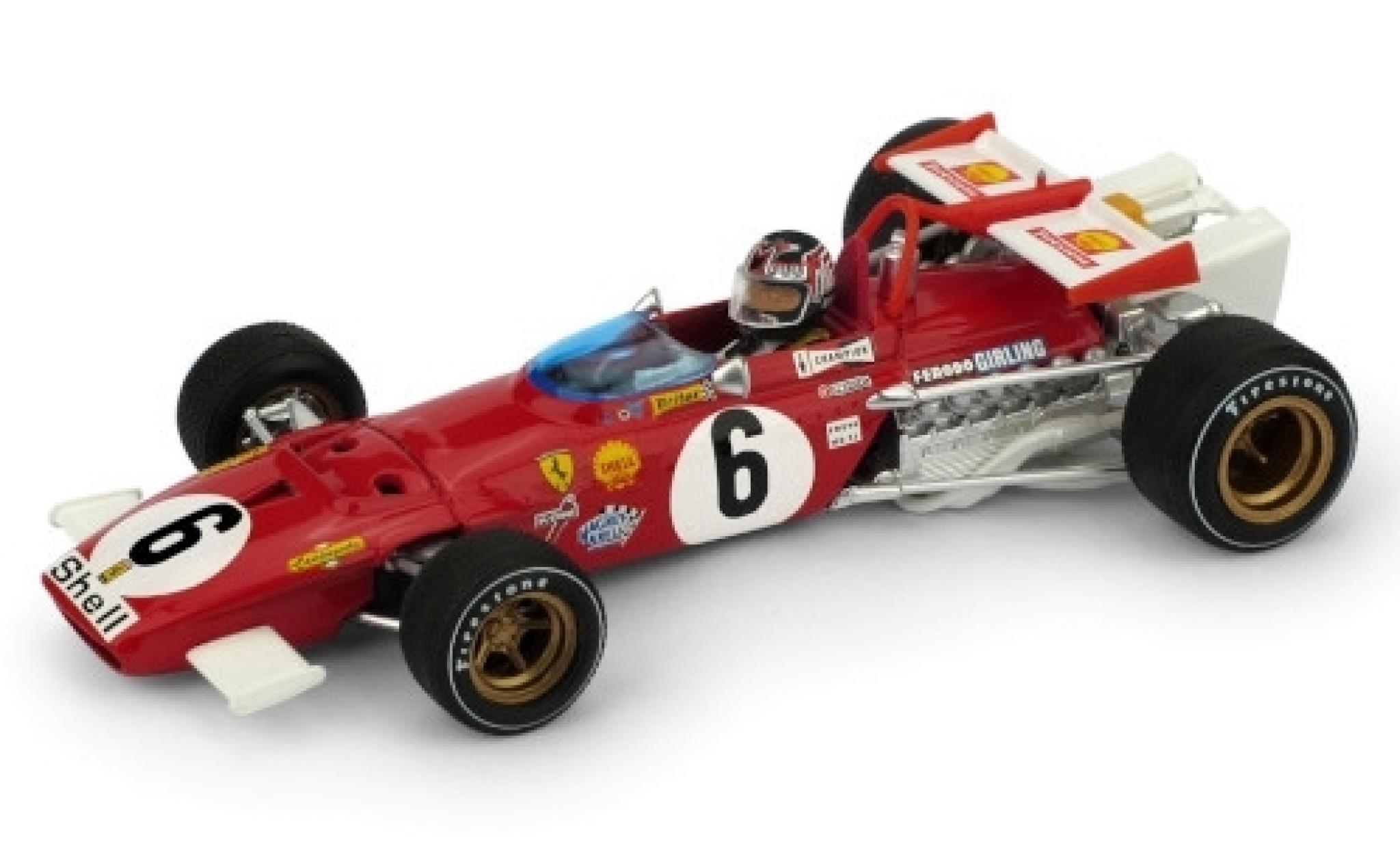 Ferrari 312 1/43 Brumm B No.6 Scuderia Formel 1 GP Italien 1970 avec figurine de conducteur I.Giunti modelauto