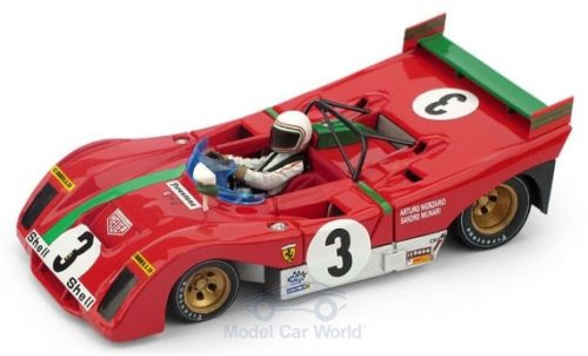 Ferrari 312 1/43 Brumm PB RHD No.3 Targa Florio 1972 S.Munari modelauto