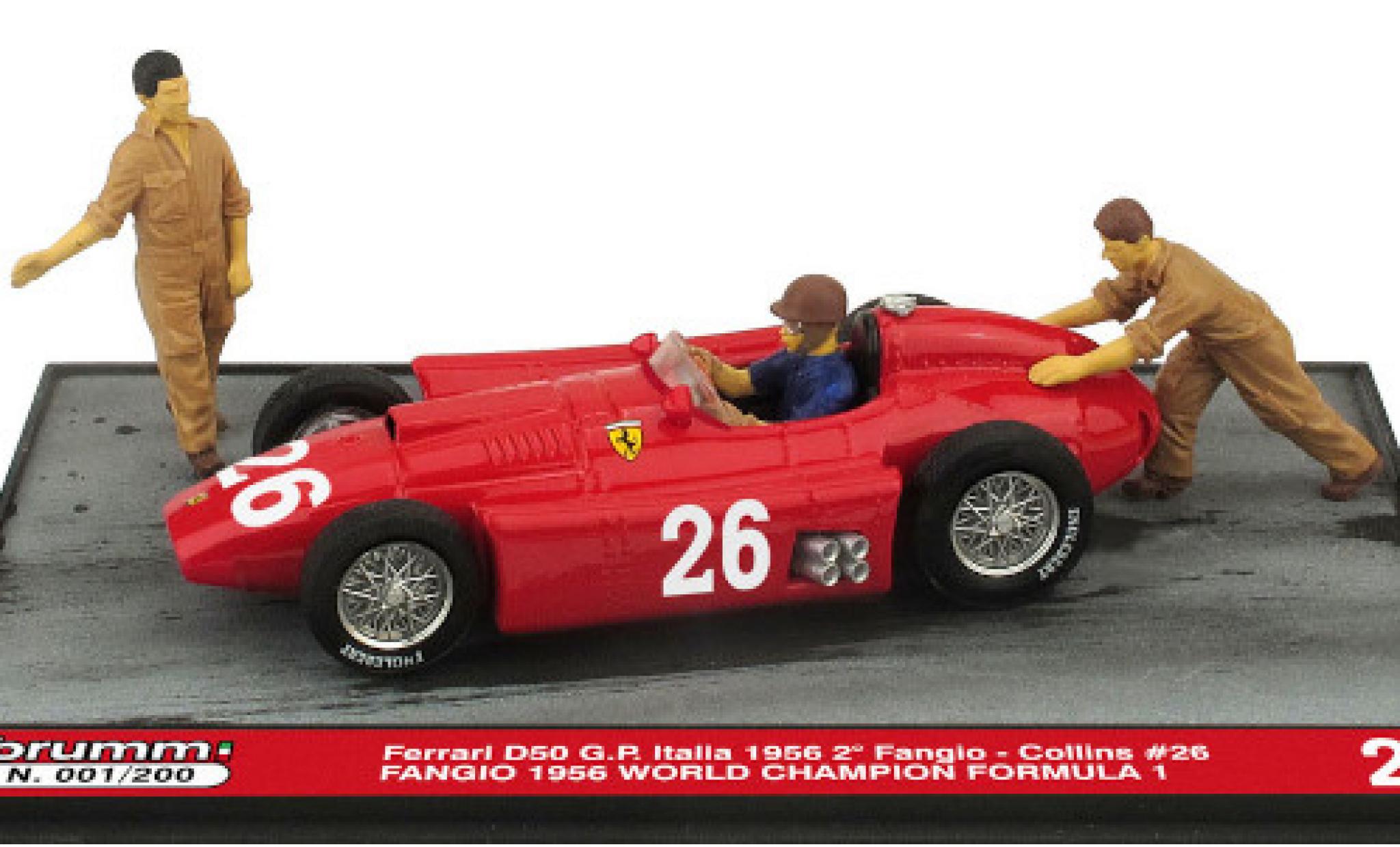 Ferrari D50 1/43 Brumm No.26 Formel 1 GP Italien 1956 avec figurines in Emballage sp�cial J.M.Fangio modelauto
