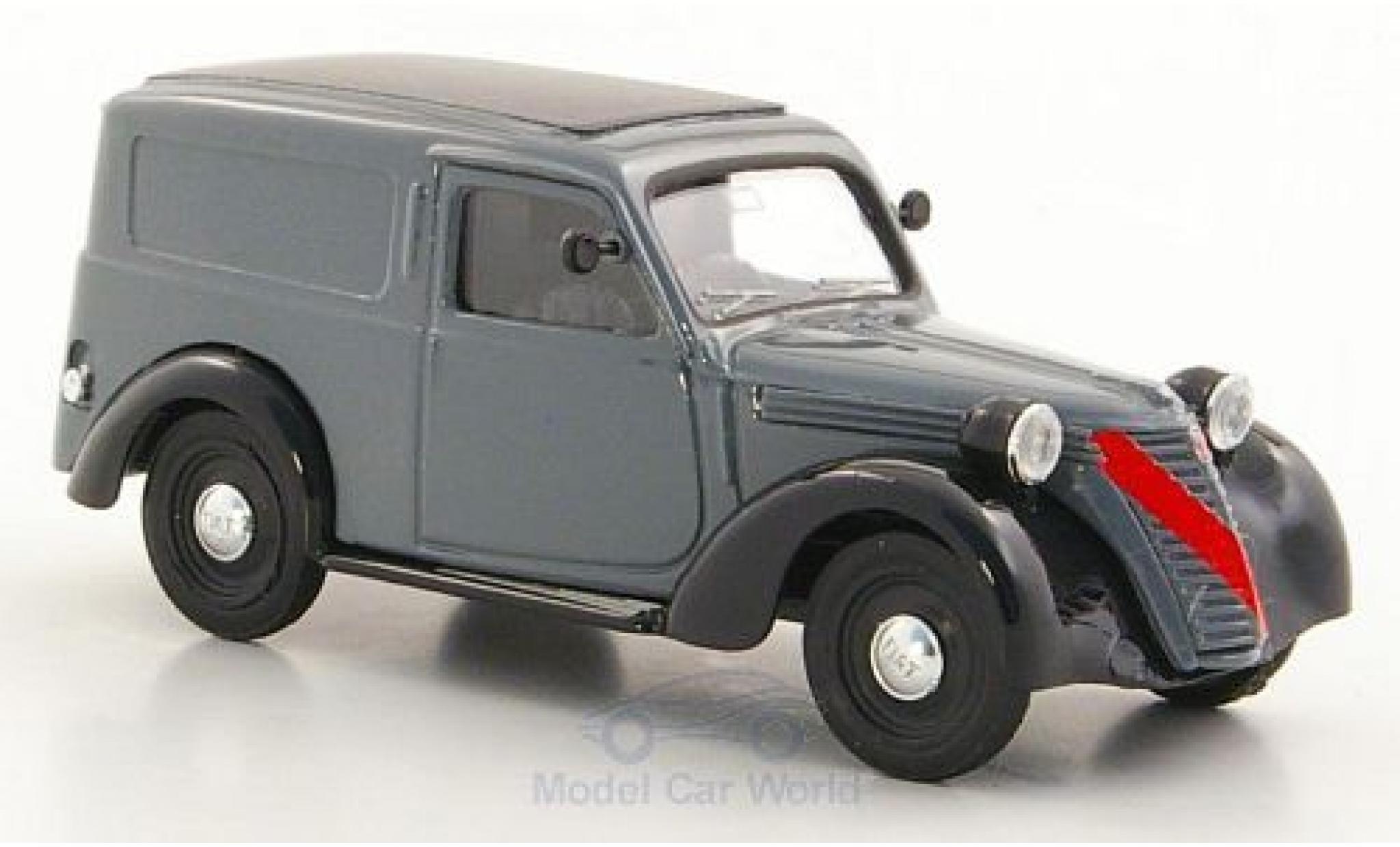 Fiat 1100 1947 1/43 Brumm Furgone grijs/zwart 1947 modelauto