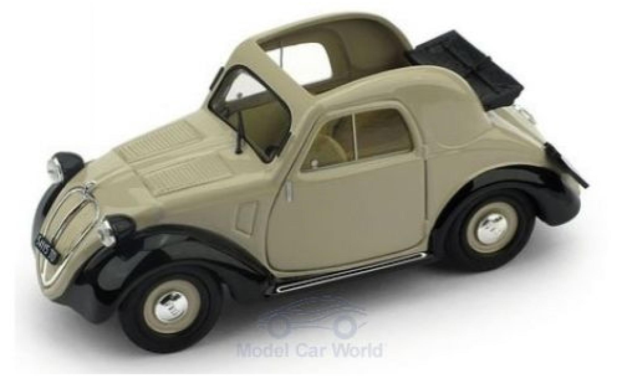 Fiat 500 1/43 Brumm A 1.Serie beige/zwart 1936 modelauto