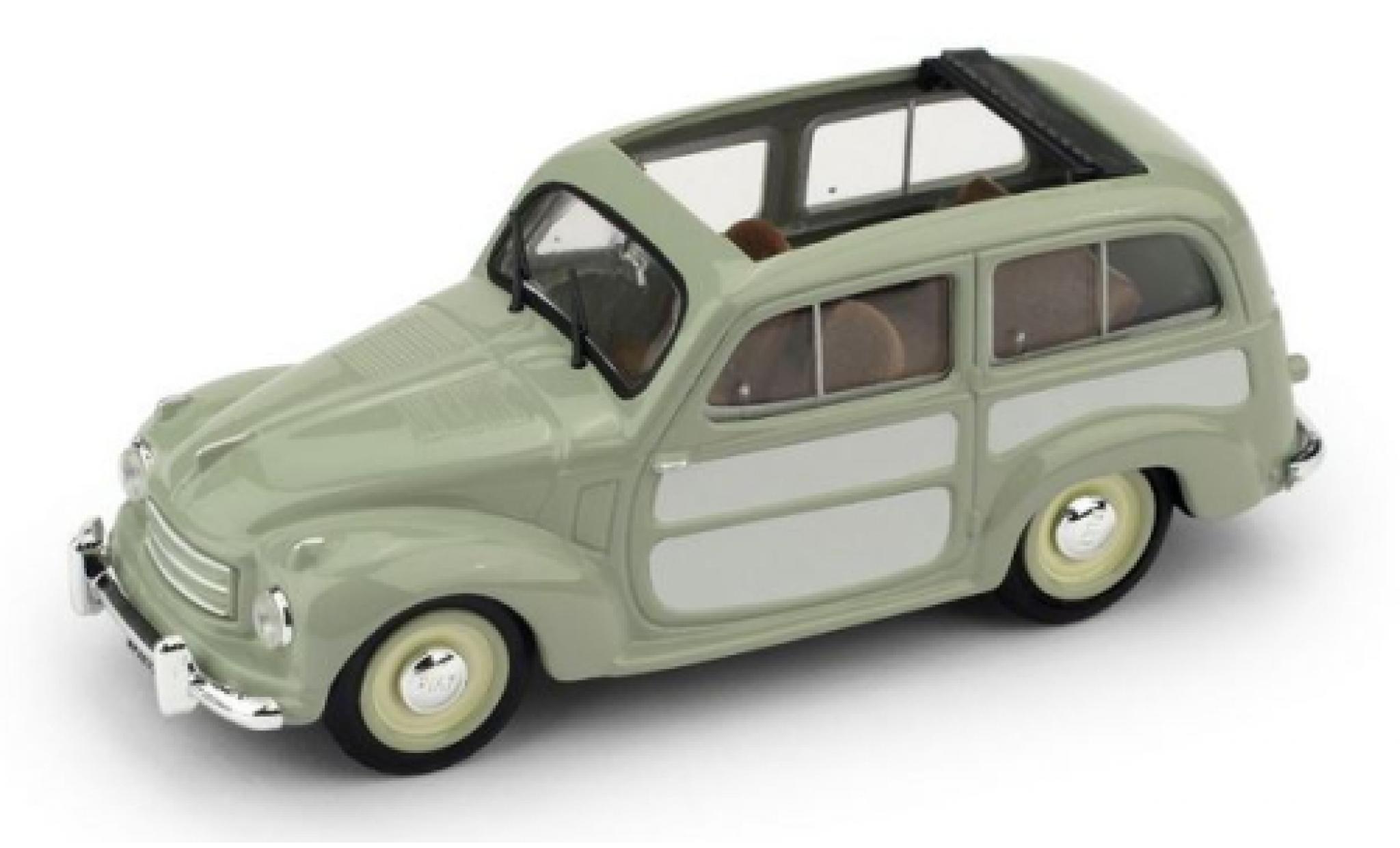 Fiat 500 1/43 Brumm C Belvedere groen/grijs 1951 toit rabattable ougroen modelauto